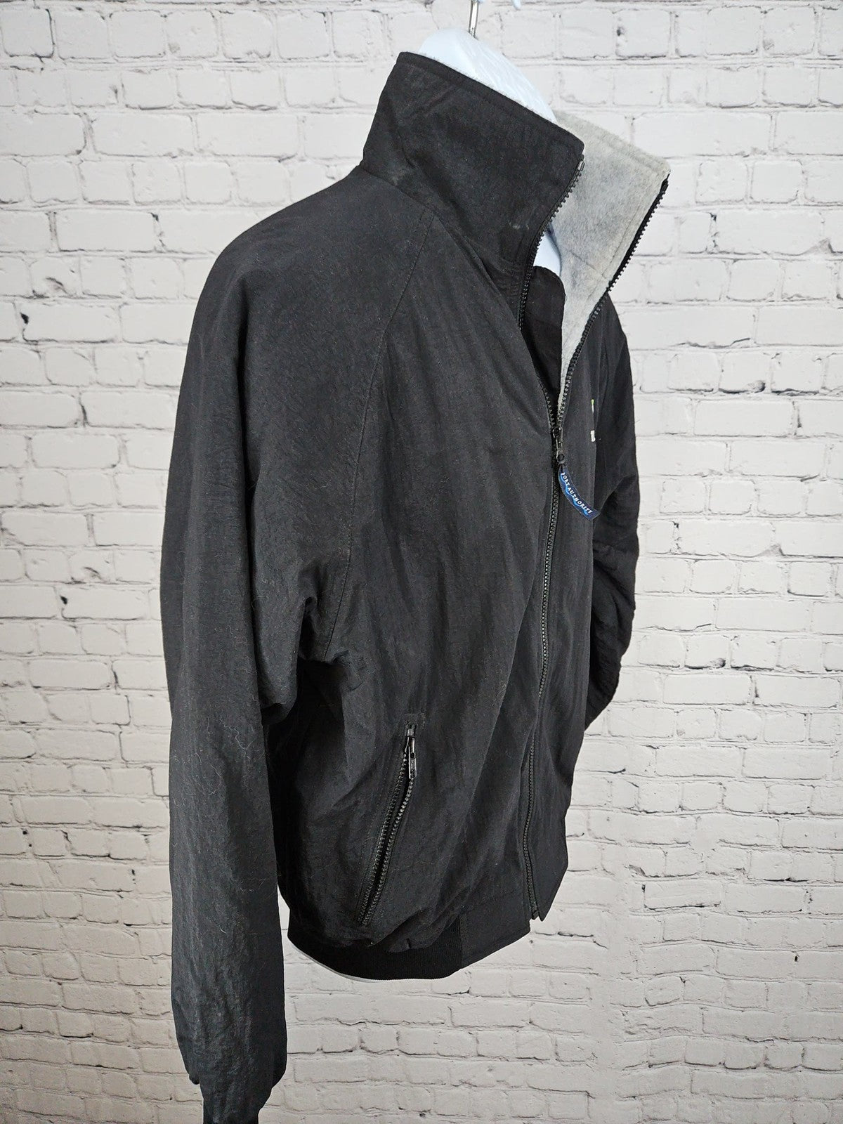 VTG Port Authority Nvidia Logo Black Fleece Lined Nylon Full Zip Jacket Mens M