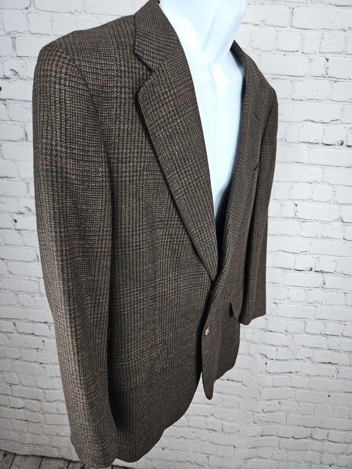 VTG Polo University Club Ralph Lauren Brown Glen Plaid USA Blazer Sport Coat 42R