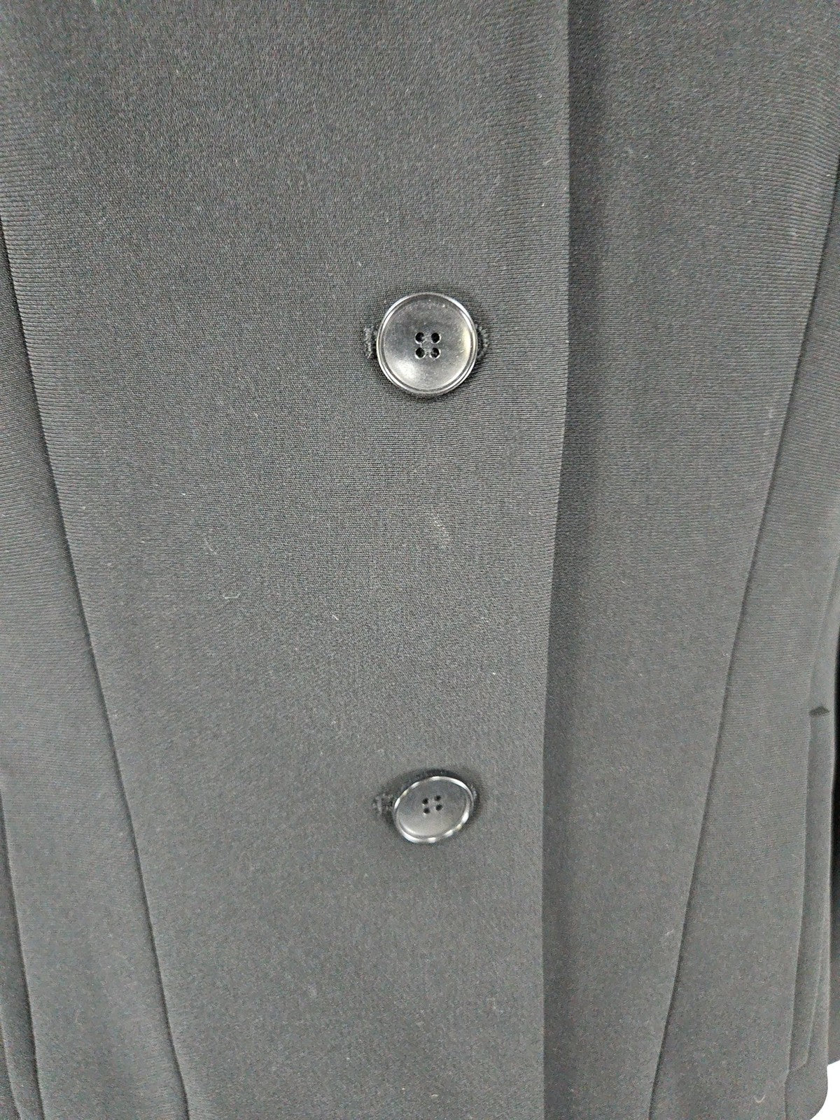 VTG Ann Taylor Black Triacetate 3 Button Notch Collar Lined Blazer 8