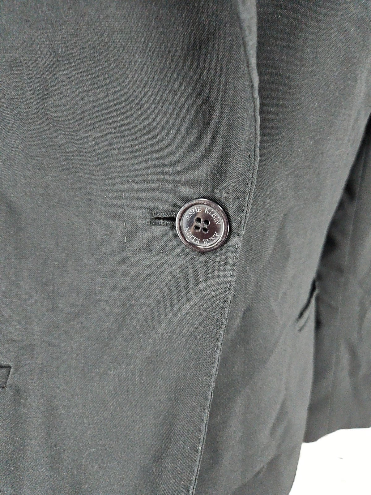 Anne Klein Black One Button Peak Lapel Lined Career Blazer Jacket 8