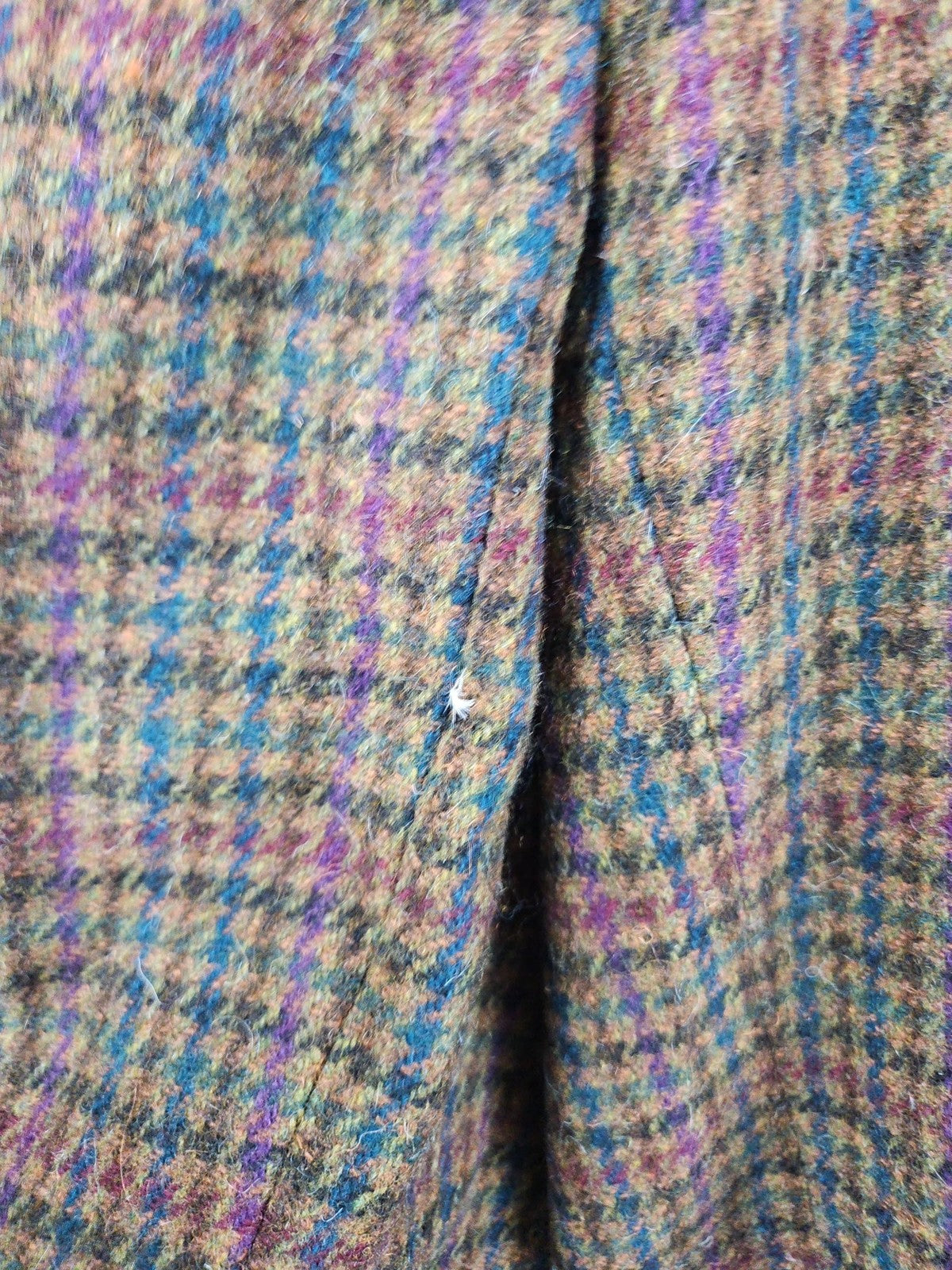 VTG Giorgio Sant'Angelo Brown Multicolor Houndstooth 100% Wool Blazer Jacket L