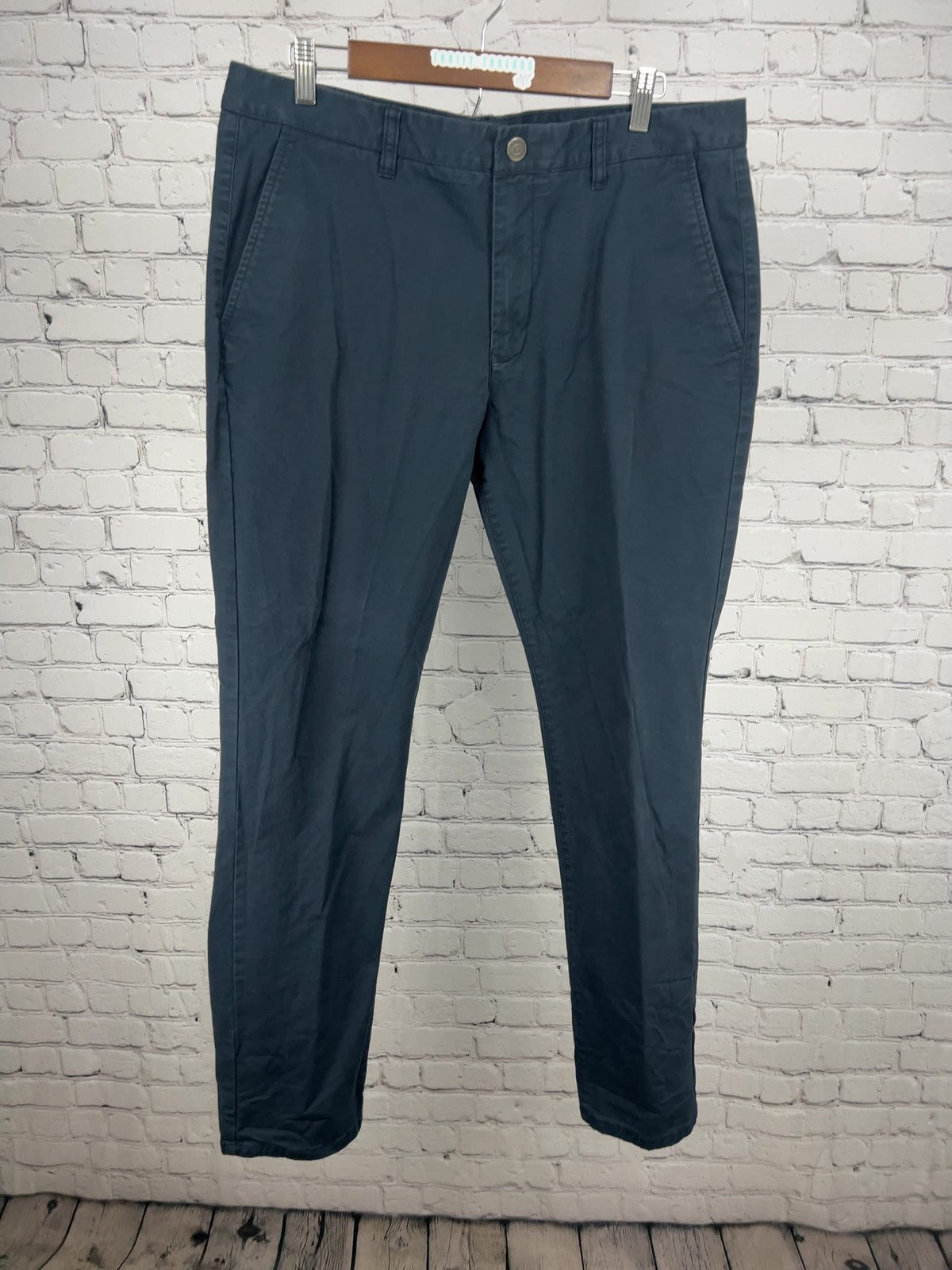 Bonobos Navy Chino Flat Front Athletic Fit Tapered Pants 36/32