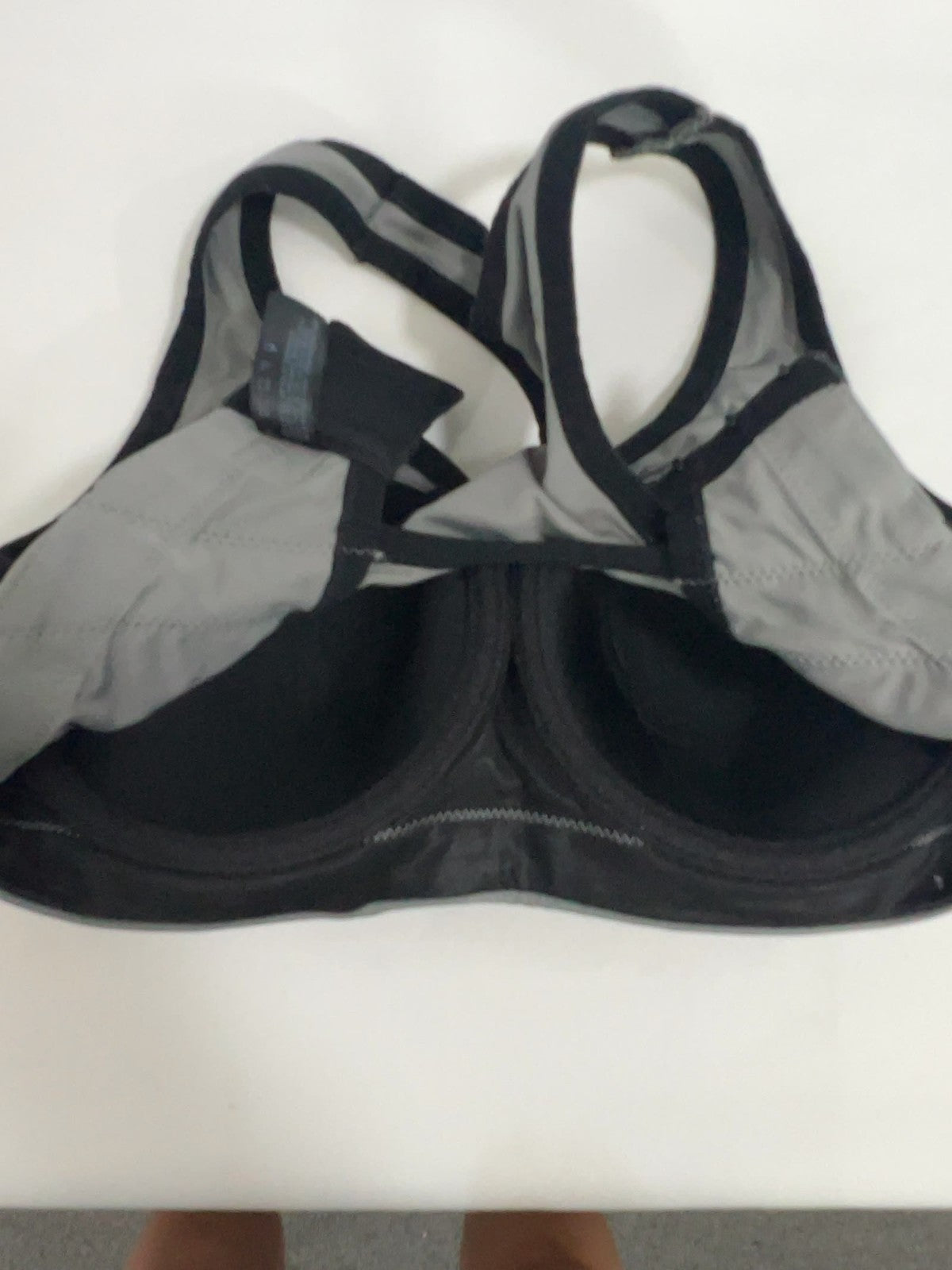 Natori Gray Black Trim Racerback Wireless Contour Sports Bra 32C