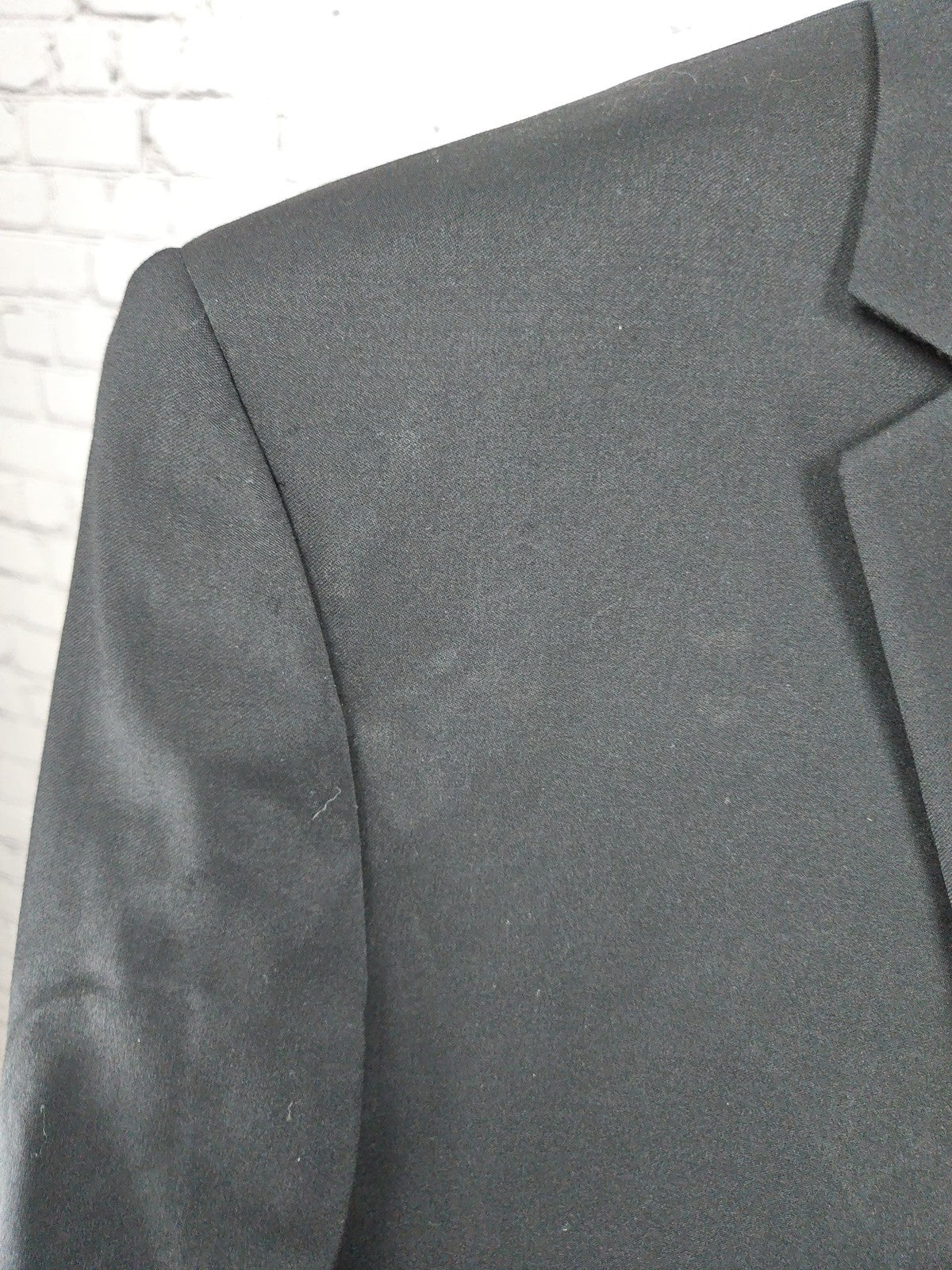 Awearness Kenneth Cole Black Wool Blend Slim 2 Button Blazer Sport Coat 48L