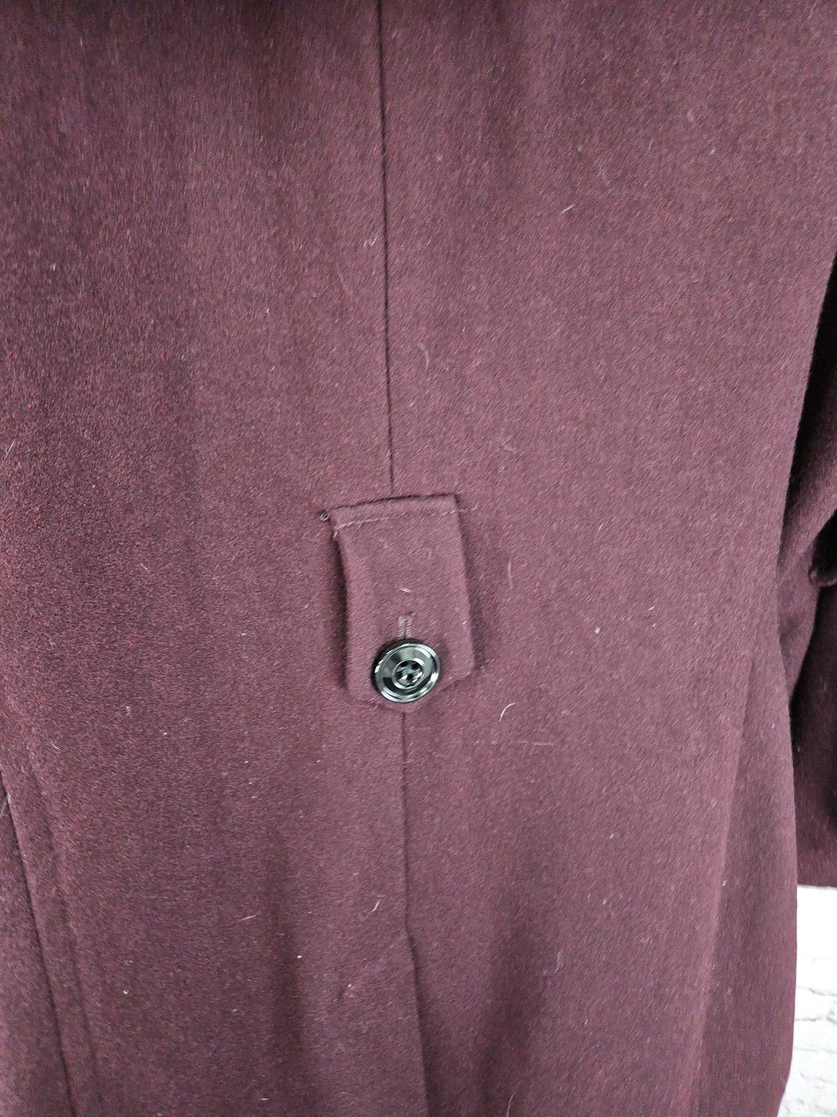 London Fog Burgundy Wool Blend Hooded Button Front Walker Coat Women's XXL