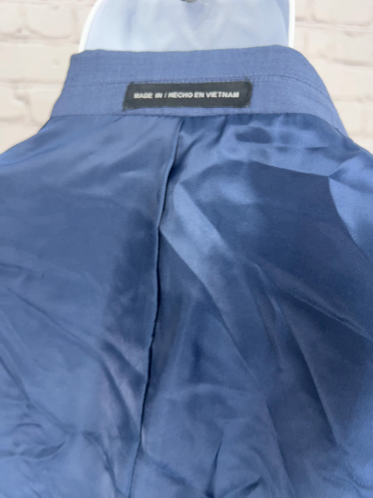 Perry Ellis Portfolio Blue Wool Blend Slim Fit 2 Button Blazer Sport Coat 44L