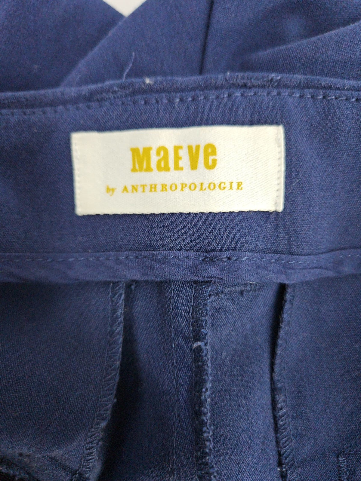 Maeve Anthropologie Navy Straight Leg Zip Pocket Trouser Pants 2 (14X32)
