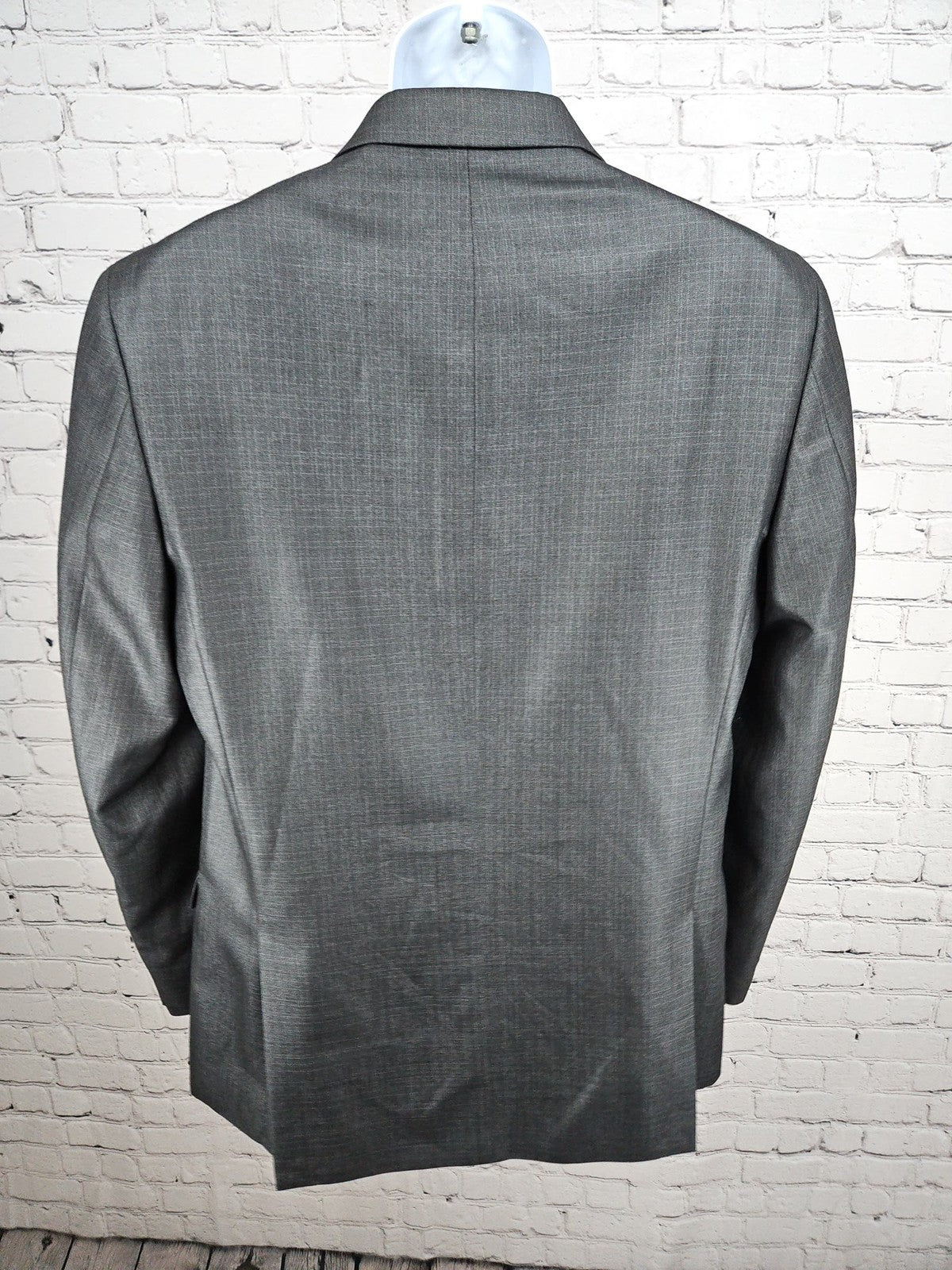 Kenneth Cole Reaction Gray Plaid 2 Button Notch Blazer Sport Coat 42L