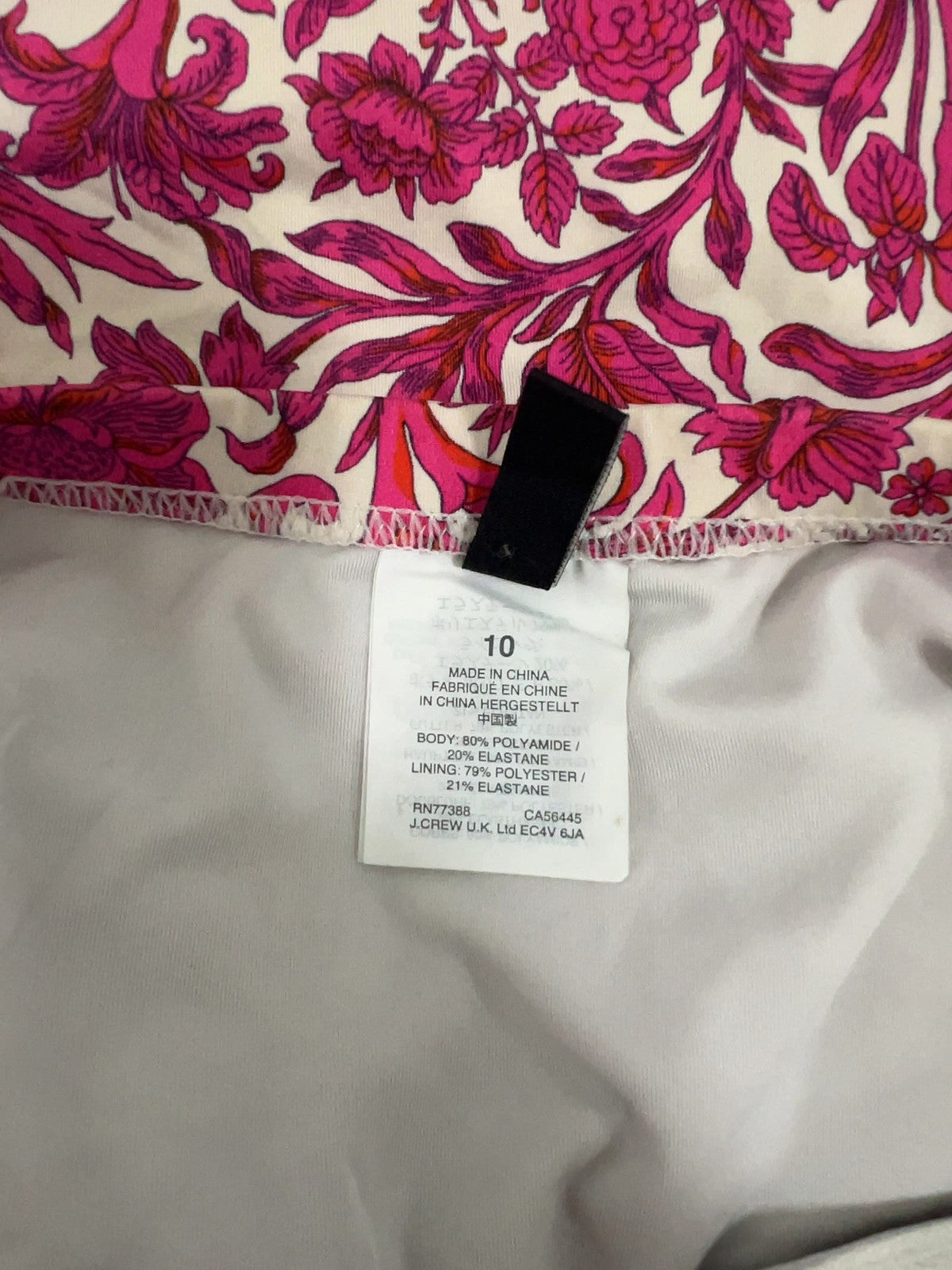 J.Crew Pink Floral Ruffle Strapless Underwire One Piece Swimsuit 10