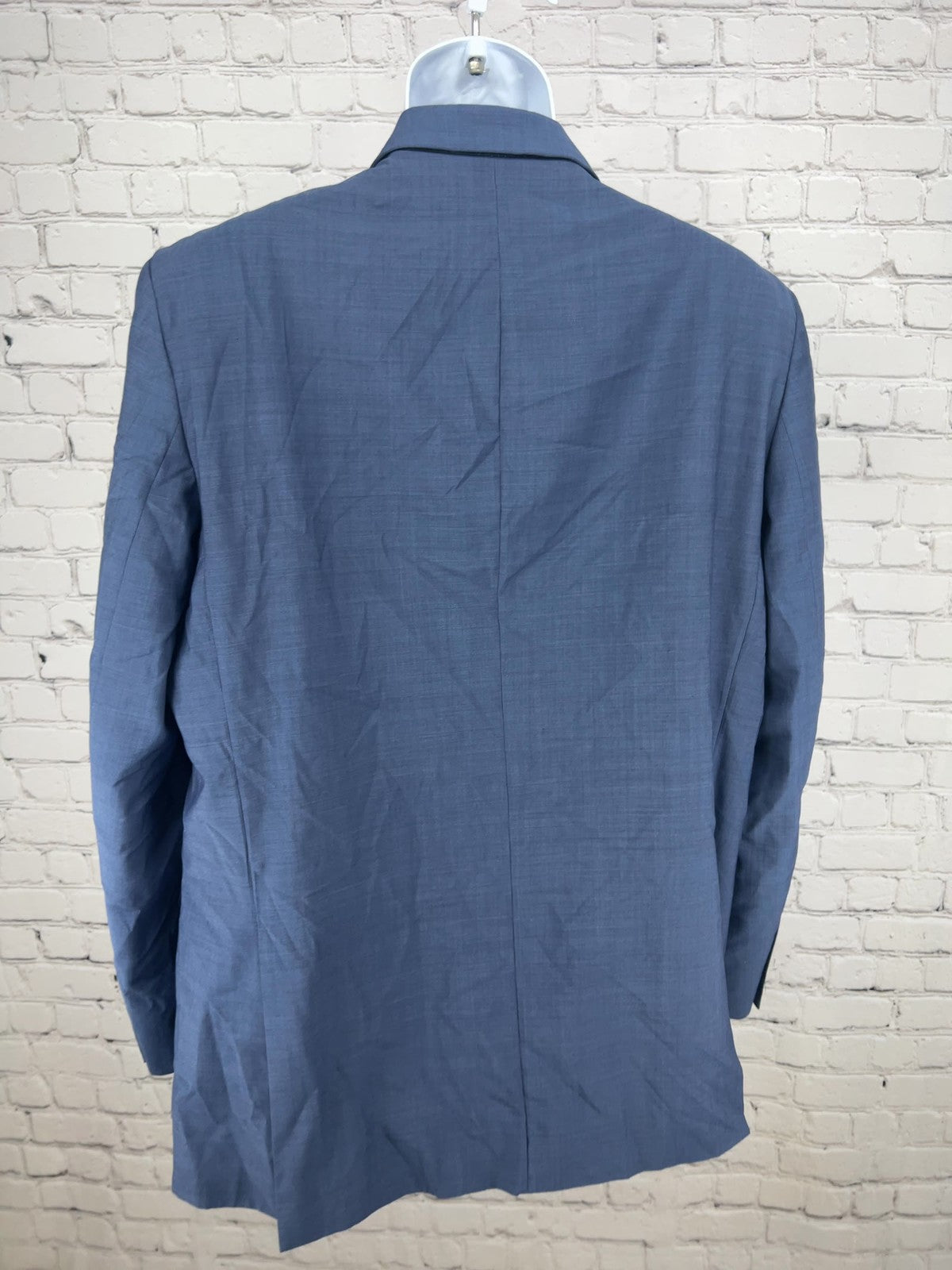 Perry Ellis Portfolio Blue Wool Blend Slim Fit 2 Button Blazer Sport Coat 44L