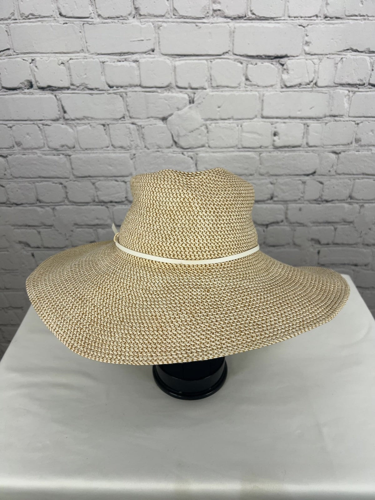 Nikki Beach Harper Tan Toyo Straw Wide Brim Sun Hat UPF 50+ One Size