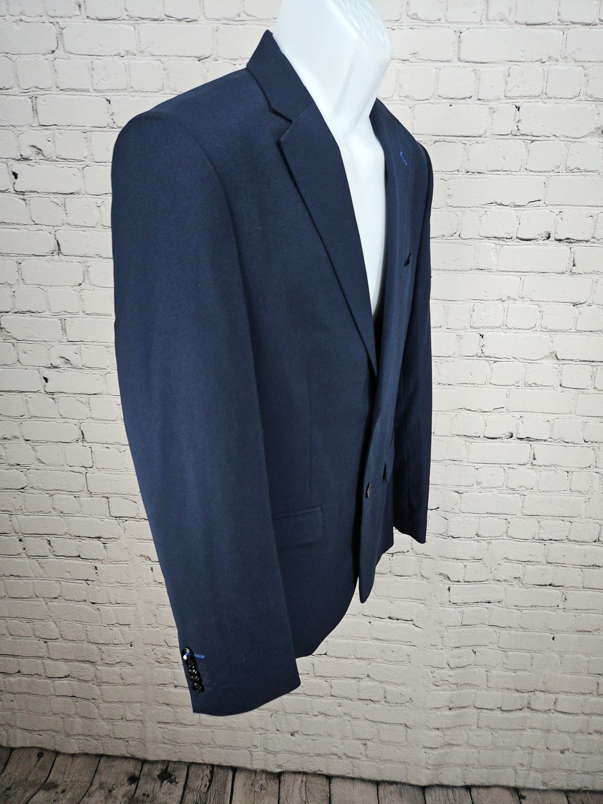 Soul of London Navy Blue 2 Button Notch Floral Lined Blazer Sport Coat 38R