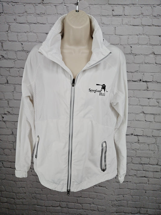 Zero Restriction Tour Series White Hooded Golf Jacket Spyglass Hill Women's L