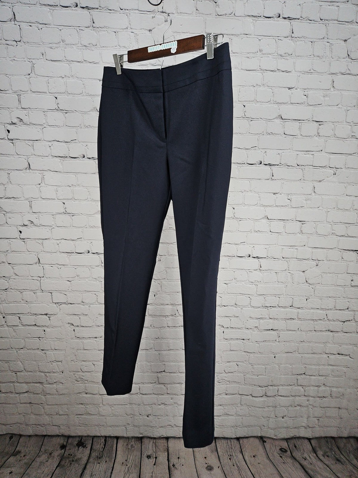 NWT Ann Taylor Factory Navy Curvy Slim Leg Dress Pants Women's 6