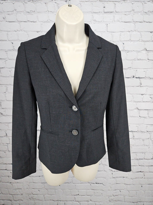 J.Crew Stretch Charcoal Gray Wool Blend 2 Button Notch Lapel Blazer Jacket 0