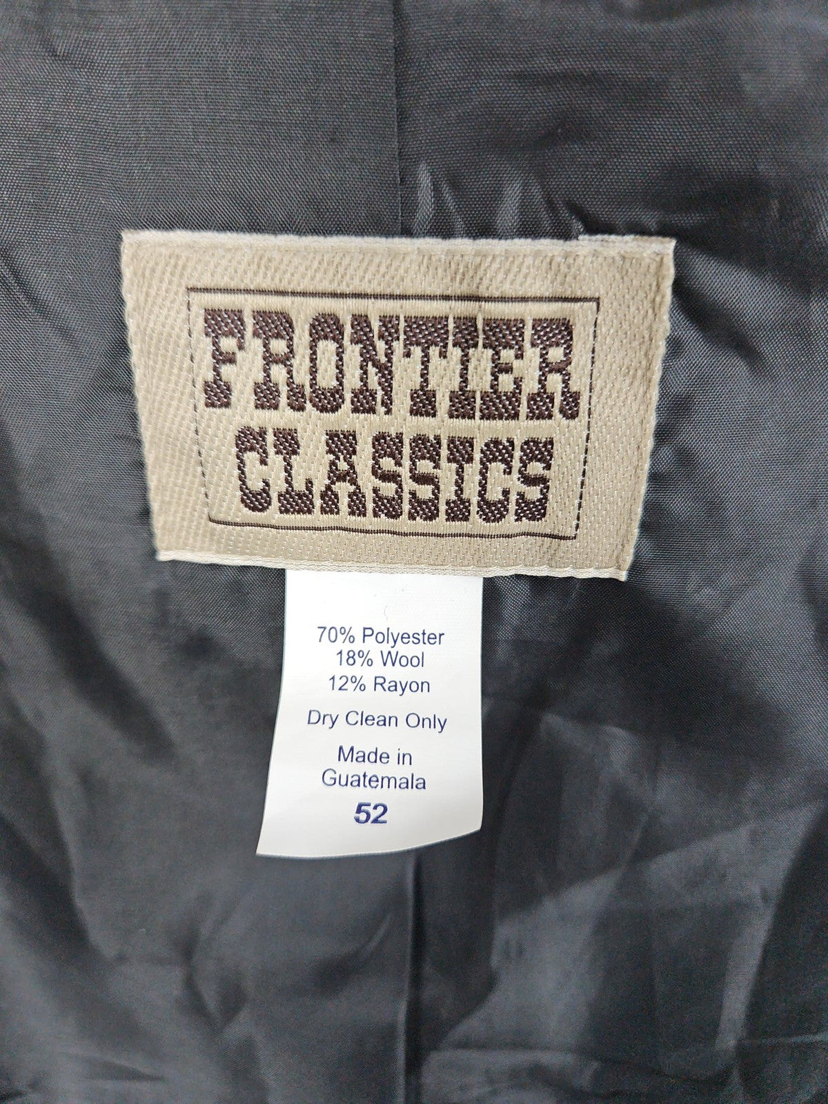 Frontier Classics Tan Wool Blend Frock Coat Old West Reenactment Cowboy 52