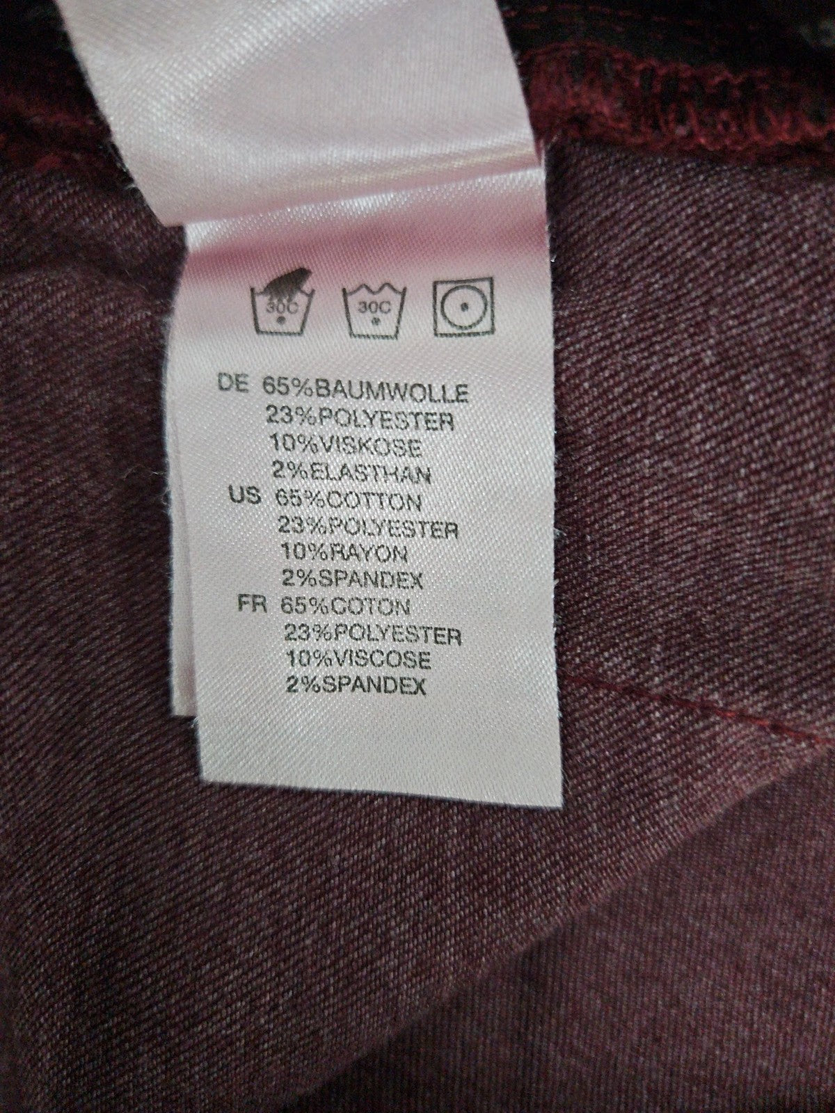Articles of Society Burgundy Raw Hem Skinny Women's Denim Jeans 27 (28X30)