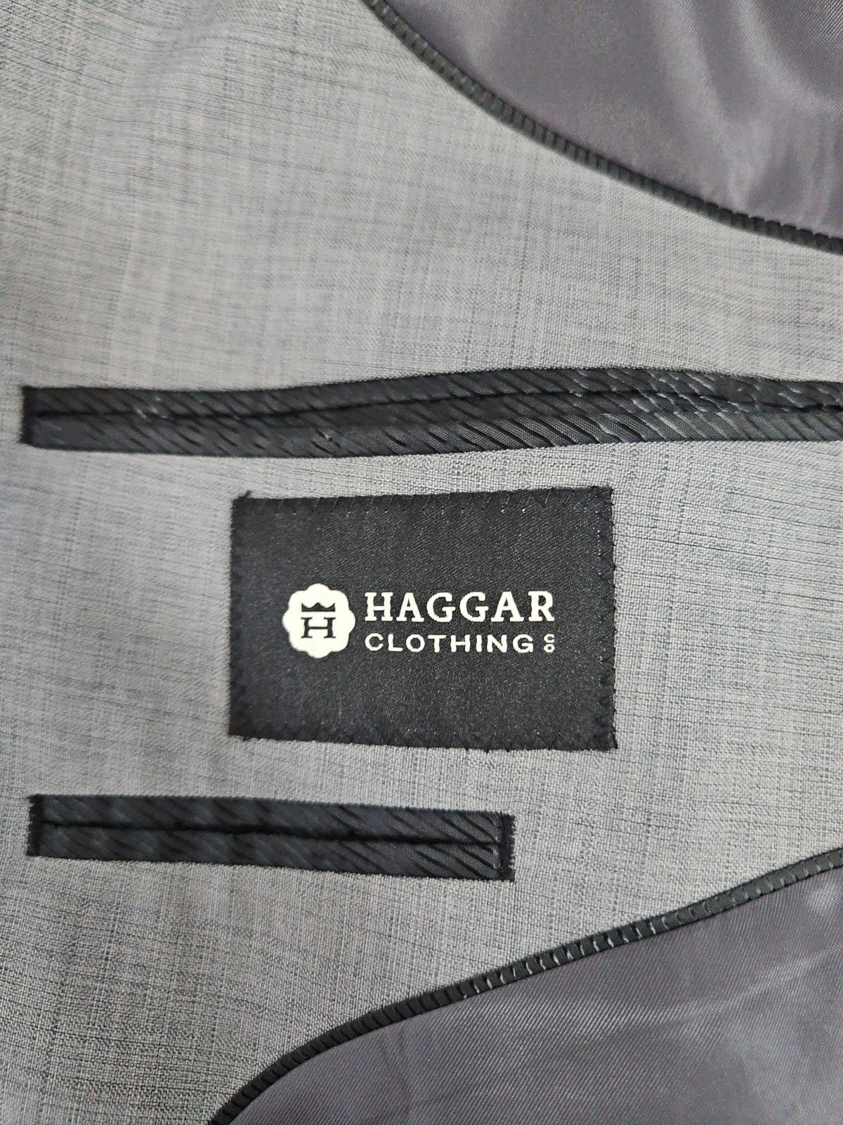 NWOT Haggar Gray Polyester 2 Button Single Vented Notch Blazer Sport Coat 44R