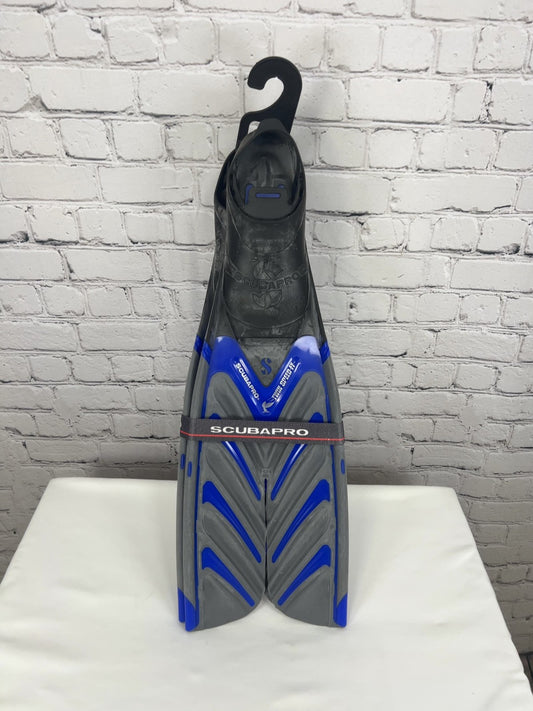 NWD Scubapro Twin Speed Blue Gray Full Foot Scuba Fins Flippers 38/39 US 5-6
