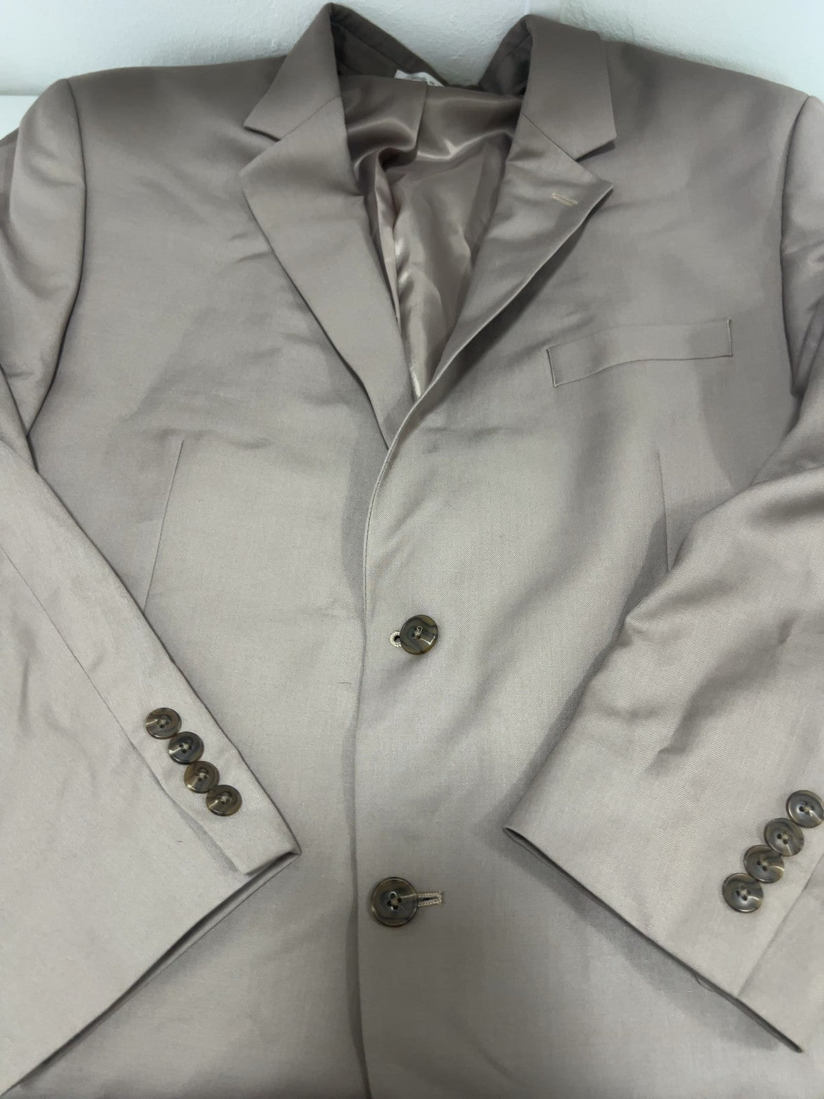 Andrew Fezza Tan 2 Button Double Vented Notch Lapel Blazer Sport Coat 44S