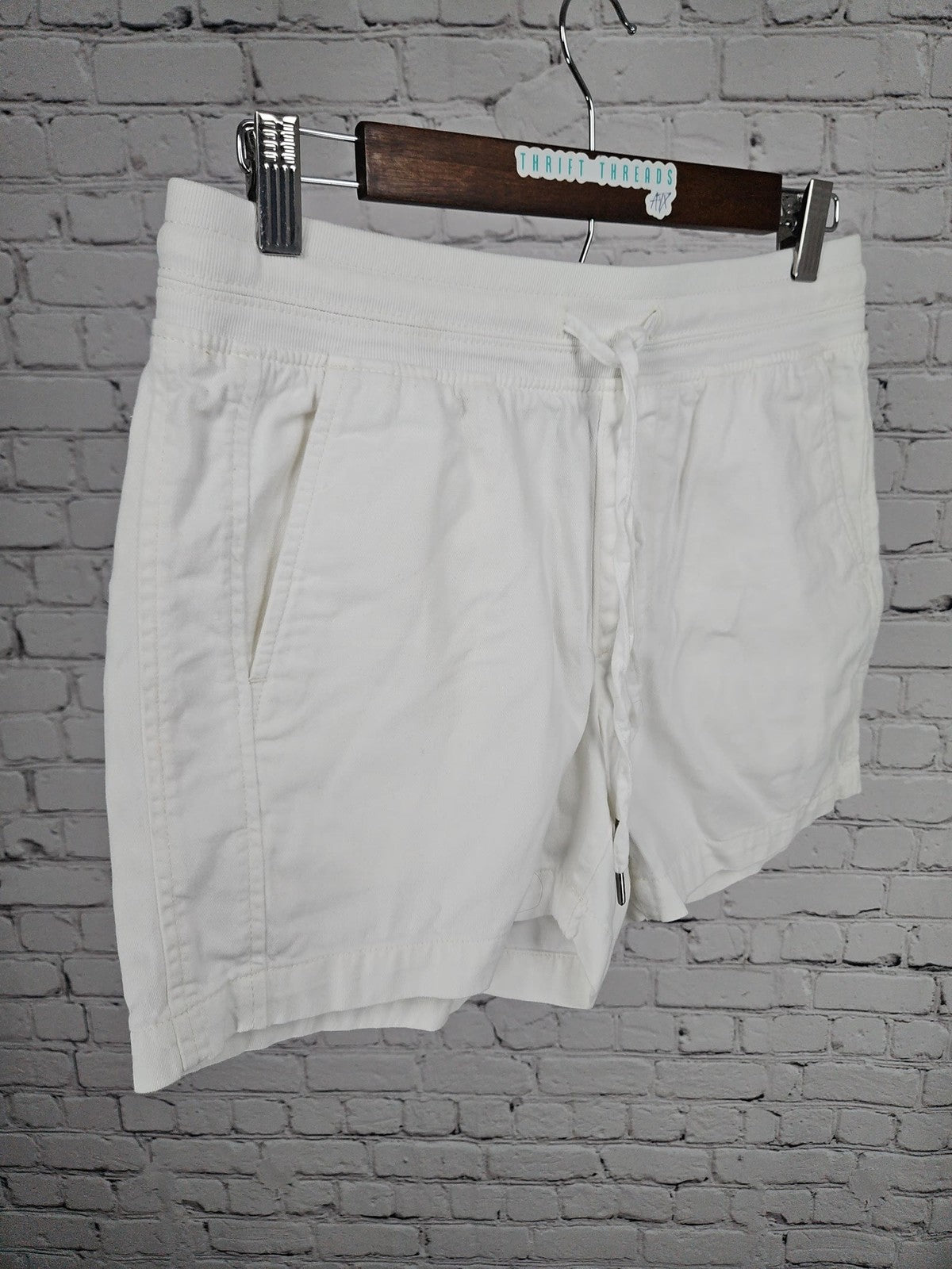 Orvis White Cotton Lyocell Drawstring Pull On Shorts Women's S (28X4)