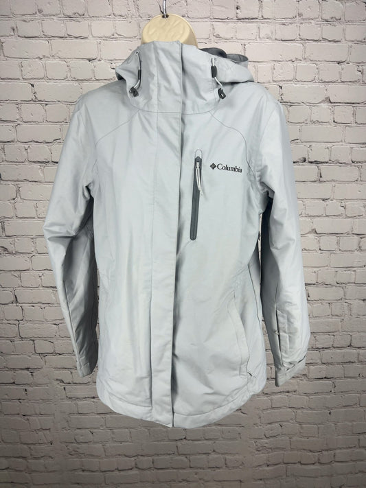 Columbia Interchange Light Gray Omni-Tech Hooded Shell Jacket Women's S