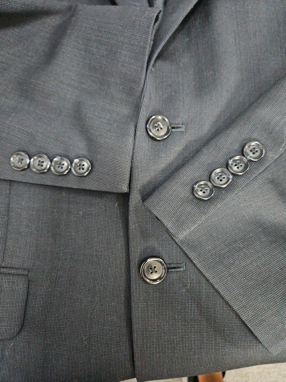 Jos A Bank Navy Nailhead 100% Wool Slim Fit 2 Button Blazer Sport Coat 39R