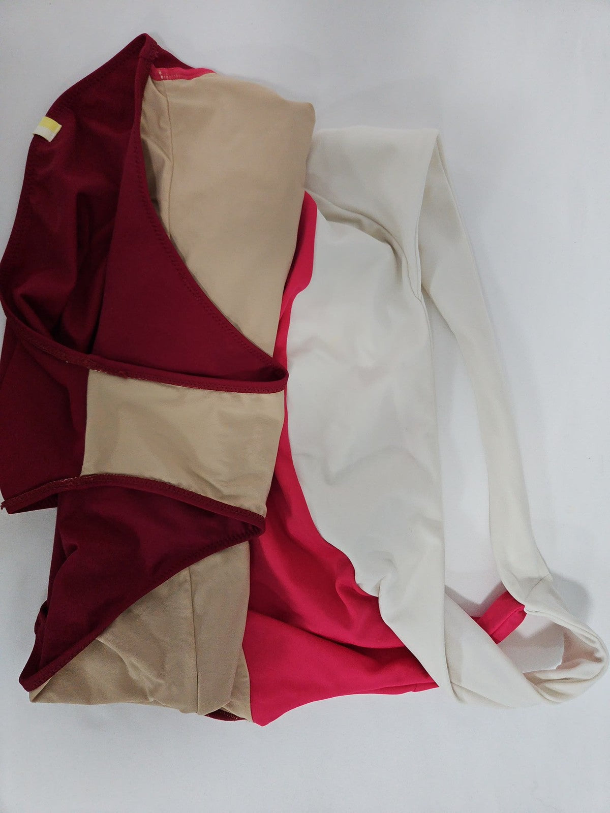 Summersalt Pink Red White Colorblock One Shoulder One Piece Swimsuit 12