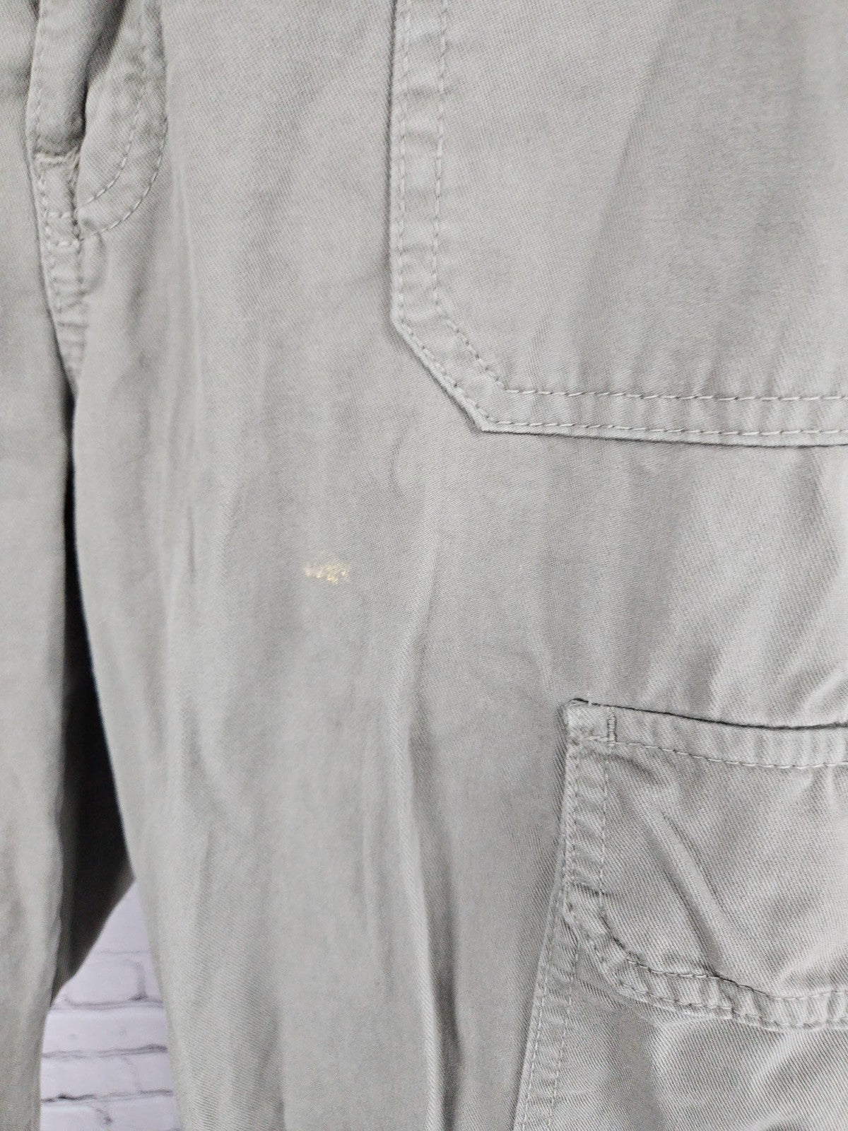 Zara Olive Green Cotton Straight Leg Cargo Pants Women's 10 (32X30.5)