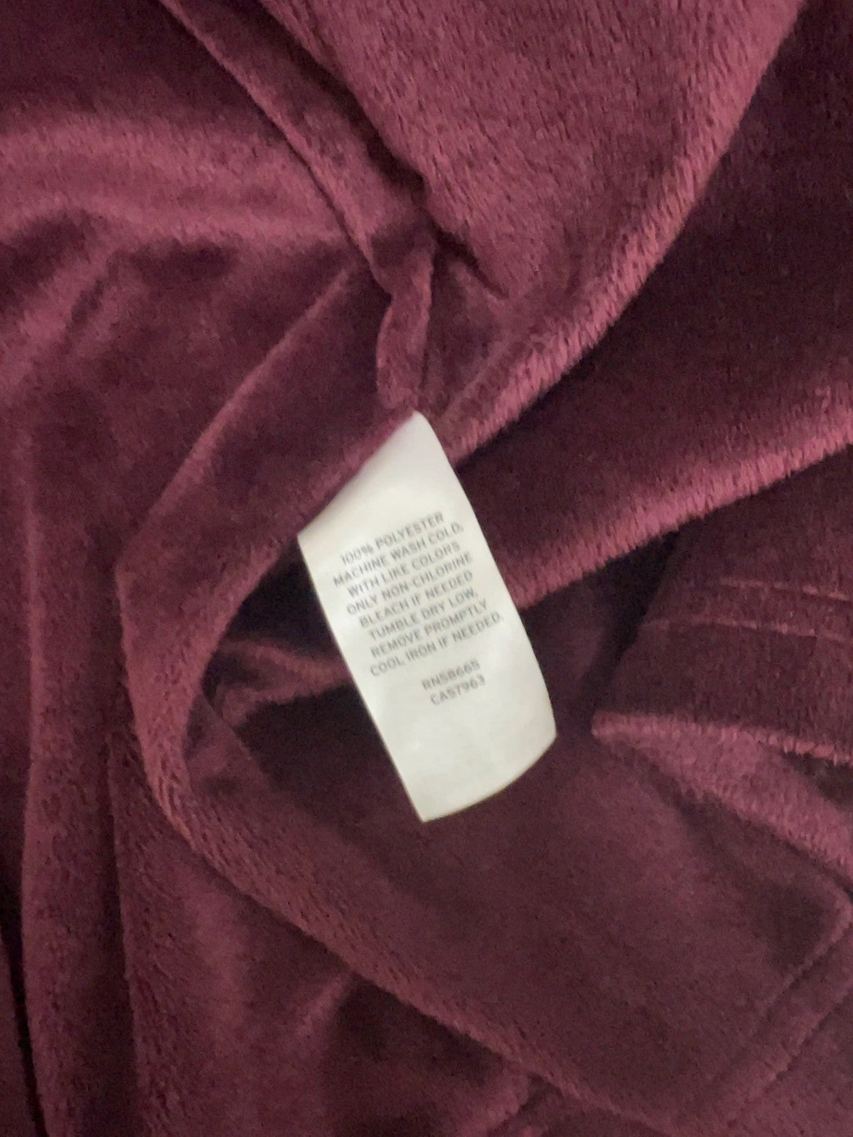 Nordstrom Burgundy Swirl Plush Faux Fur Shawl Collar Long Robe Women's M
