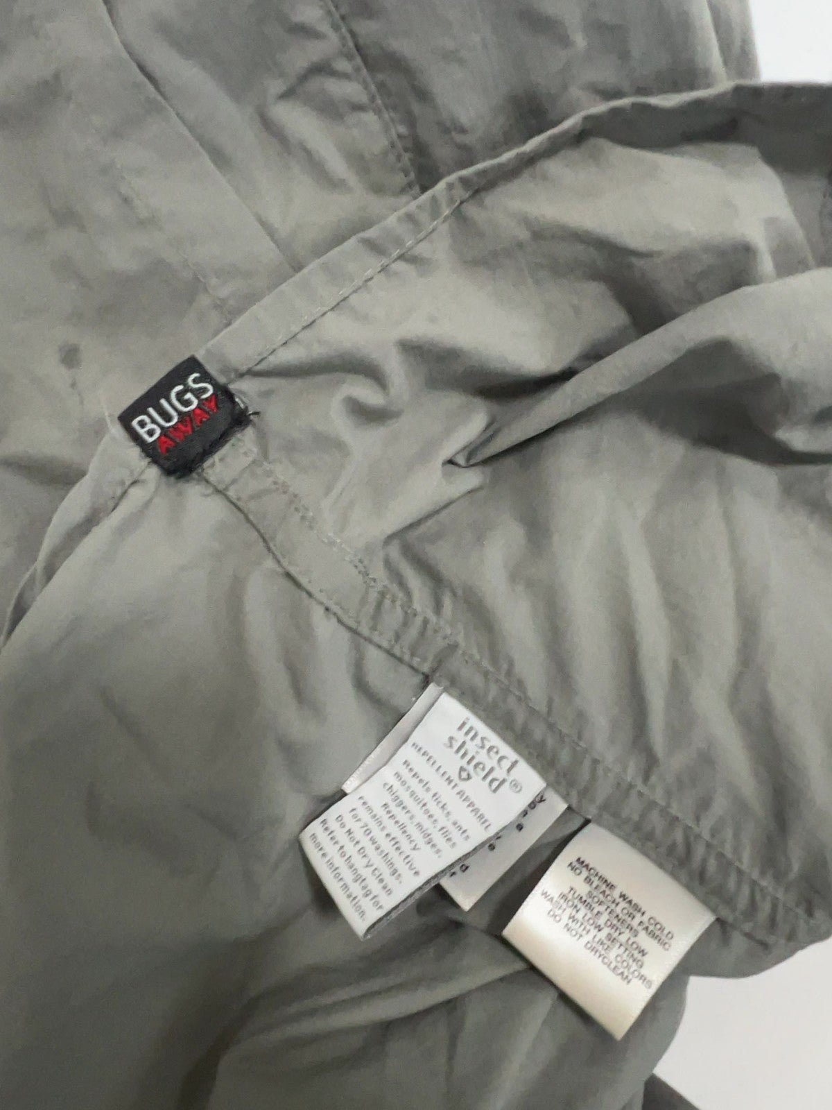 ExOfficio Insect Shield Olive Nylon Vented Long Sleeve Fishing Shirt L