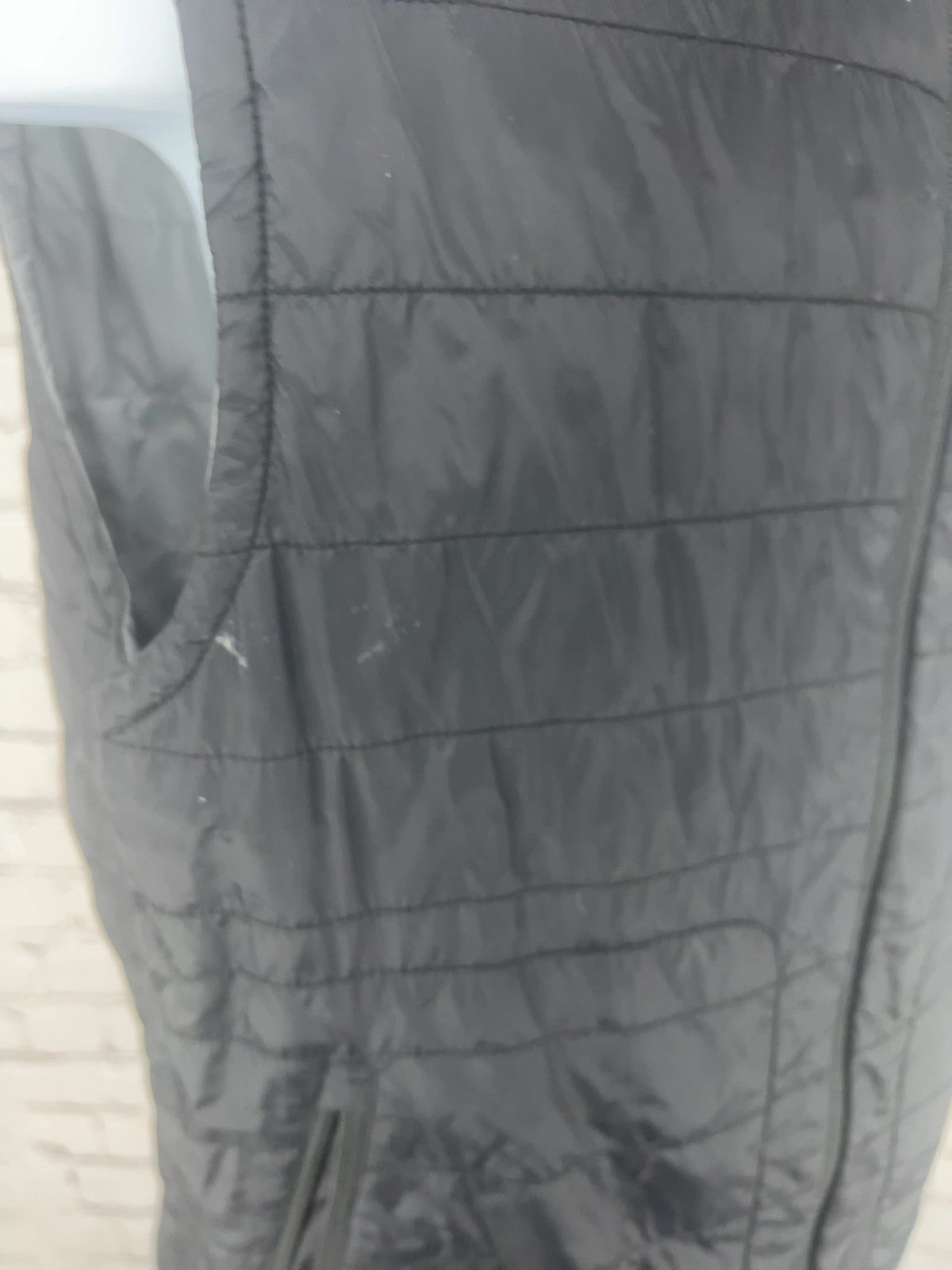 SpaceX Gray Black Reversible Quilted Puffer Full Zip Stand Collar Vest M