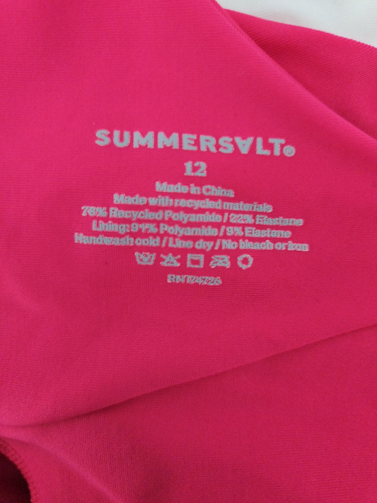 Summersalt Pink Red White Colorblock One Shoulder One Piece Swimsuit 12