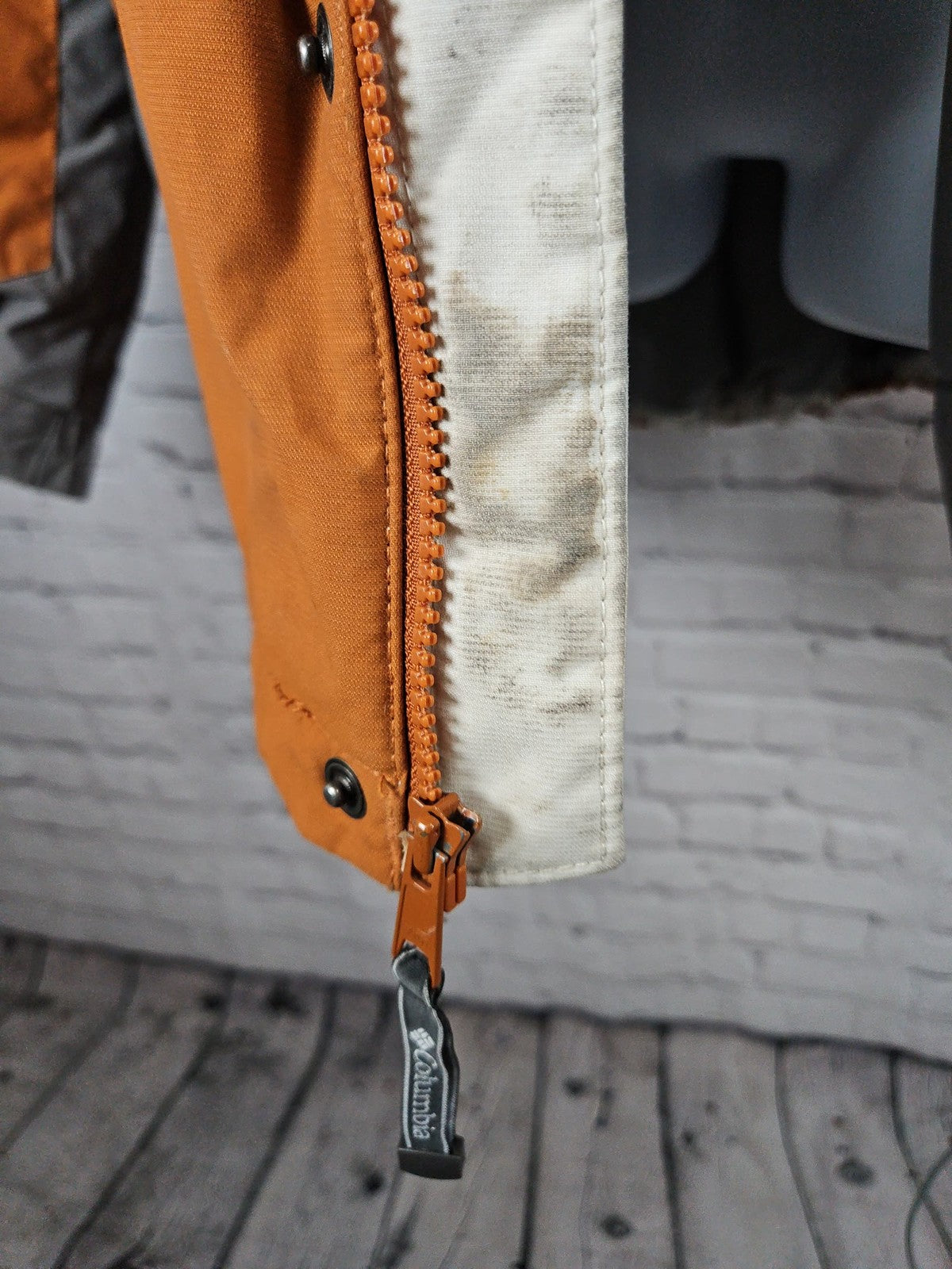 VTG Columbia 3 in 1 Orange Cream Hooded Ski Jacket Puffer Fleece Liner XXL