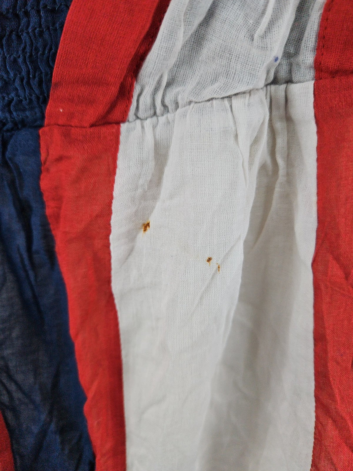 Betsey Johnson Navy Red White Colorblock Smocked Cotton Sundress M