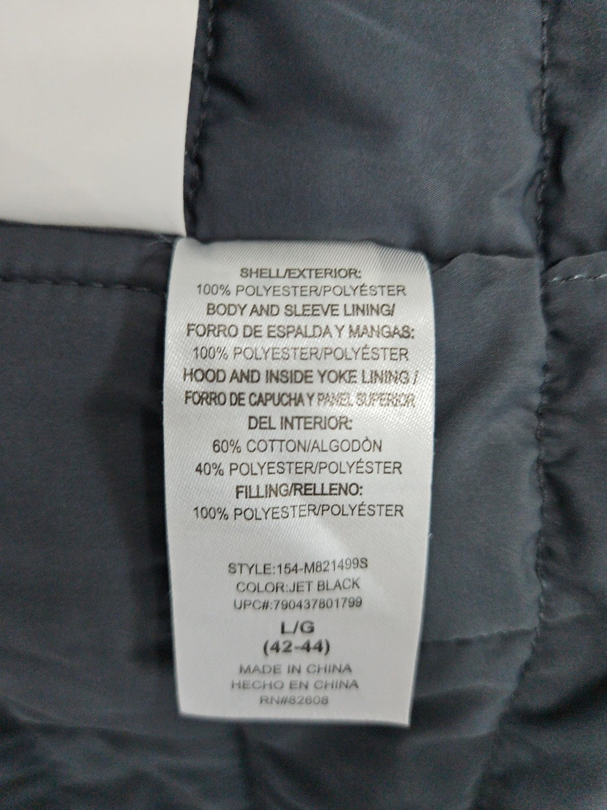 Free Country Black Hooded Insulated Flannel Lined Men's Winter Jacket L