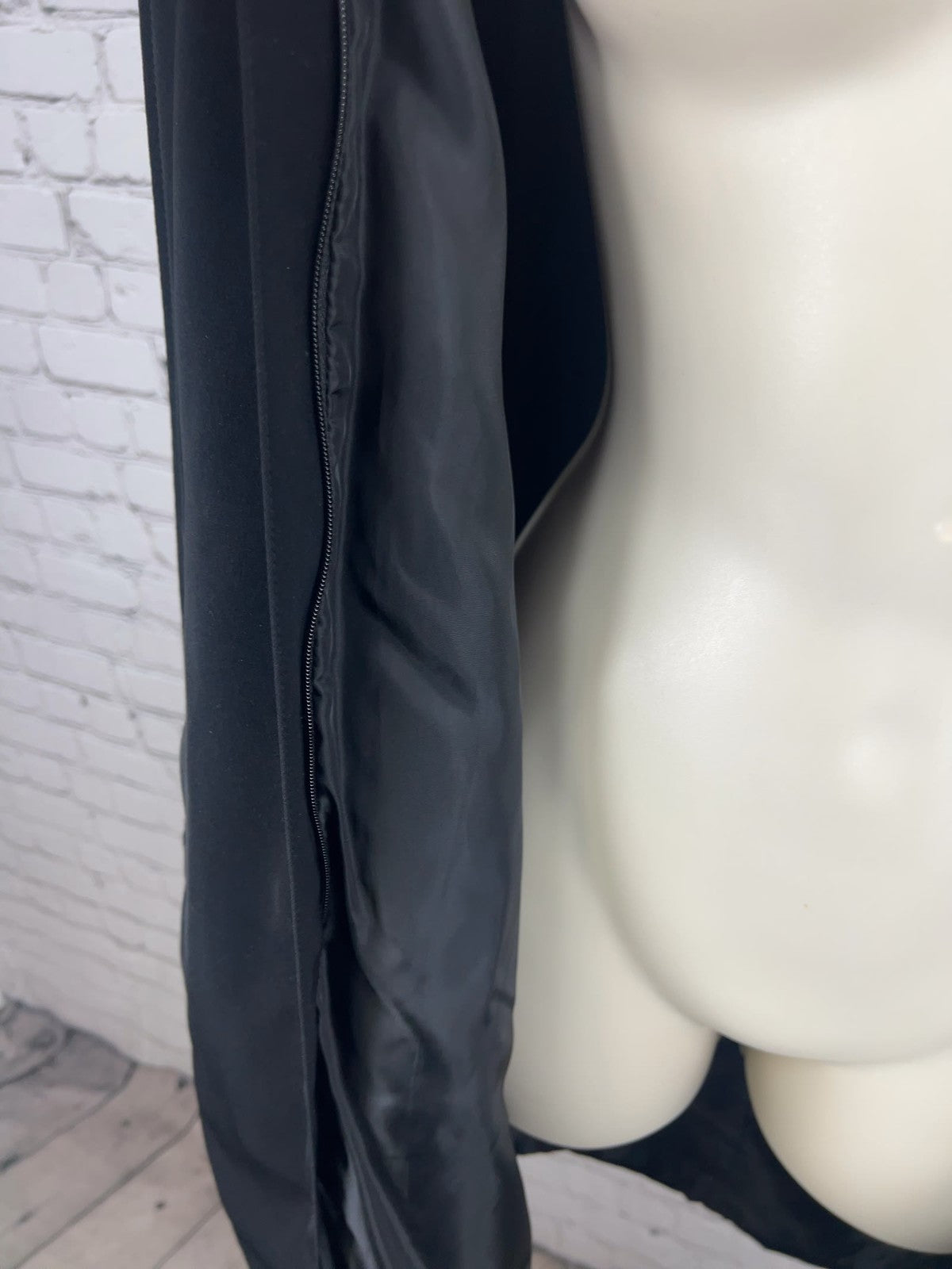 Preston & York Black Button Front Collared Car Coat Trench Jacket 6P