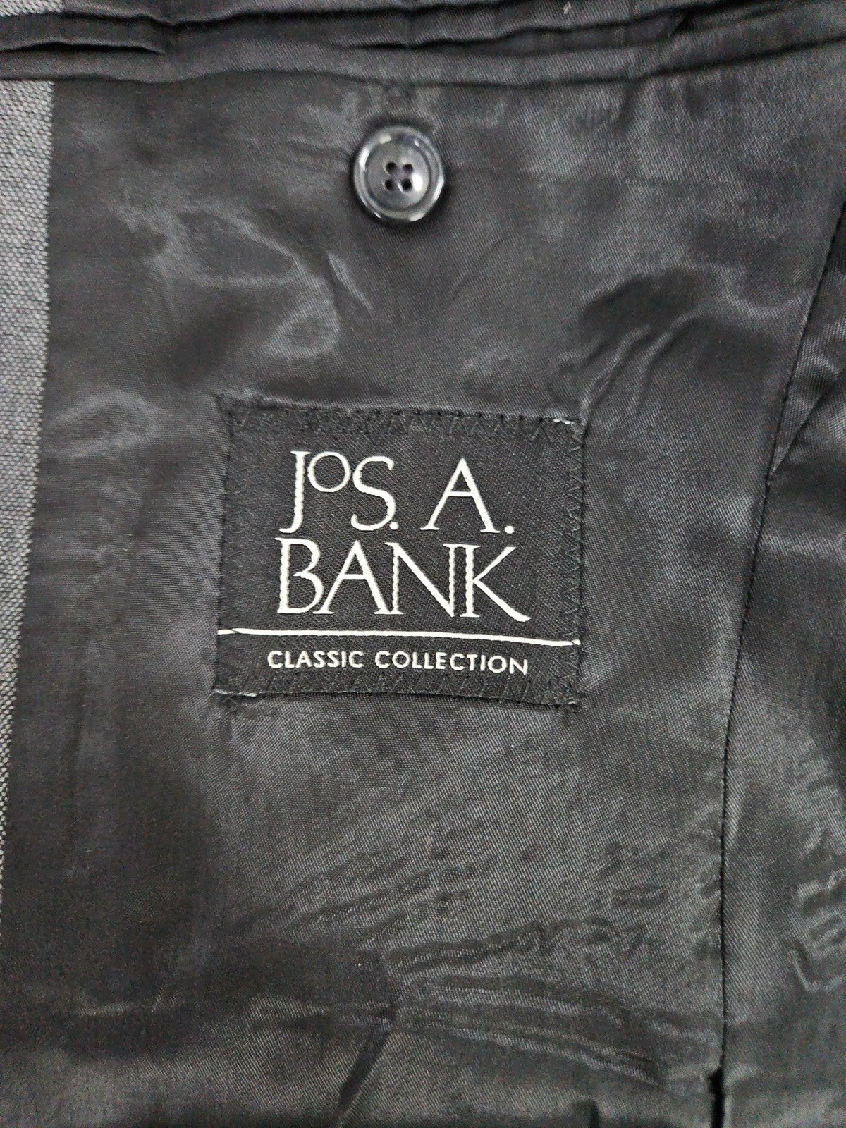 Jos A Bank Gray Slim Fit 2 Button Double Vented Notch Blazer Sport Coat 39R