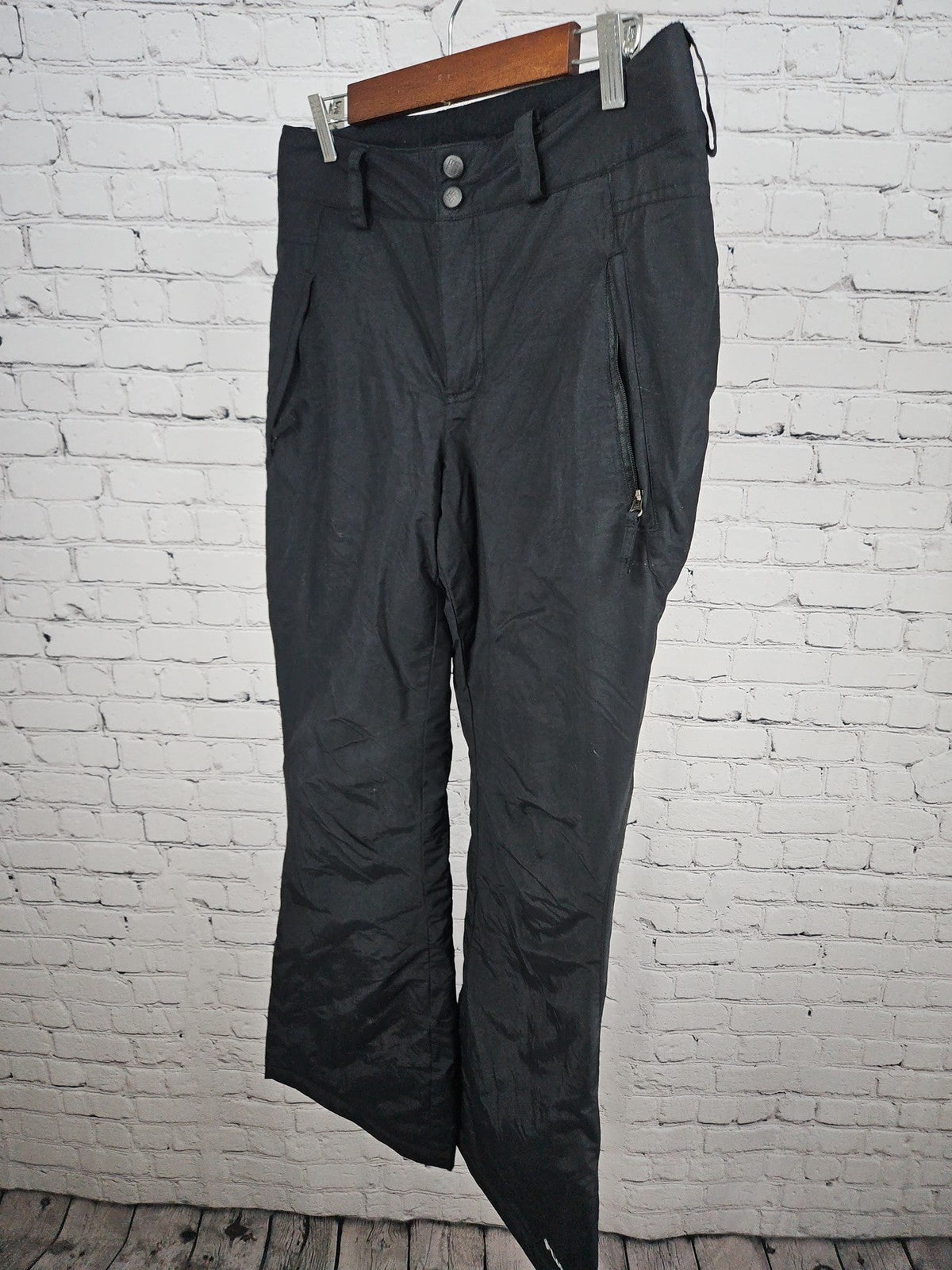 Columbia Black Insulated Straight Leg Women's Ski Snow Pants M (32X30)