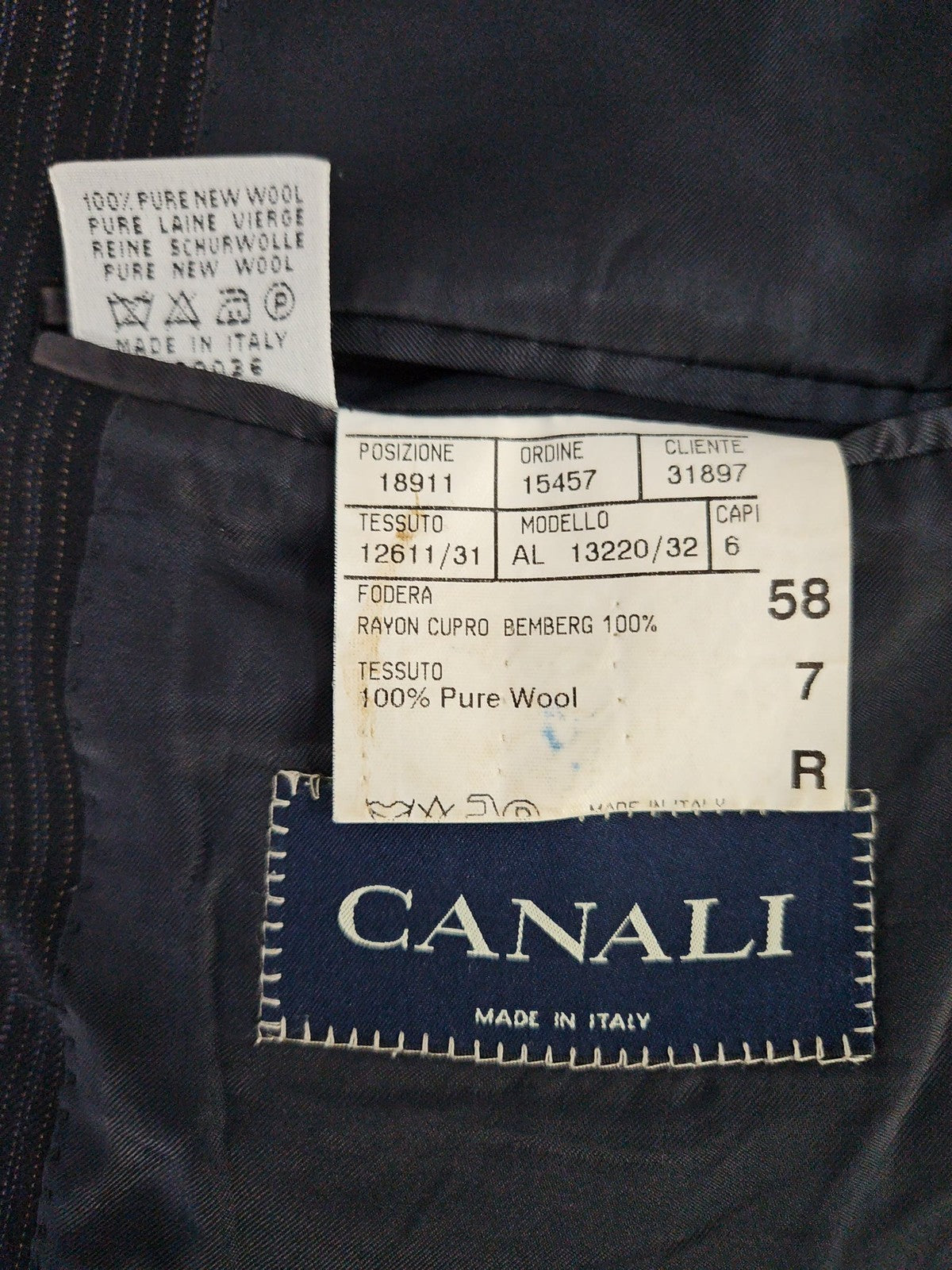 VTG Canali Charcoal Pinstripe Super 120s Wool 2 Button Blazer Sport Coat US 48R