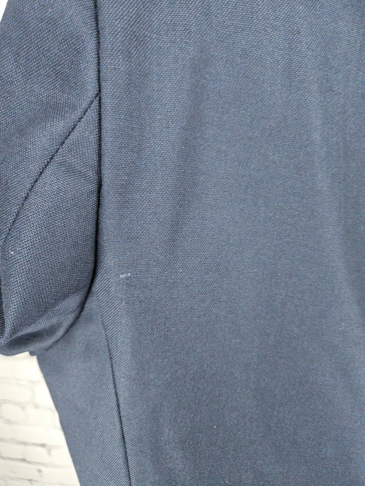 Stafford Navy 100% Wool Gold Button Single Vent Blazer Sport Coat 42L