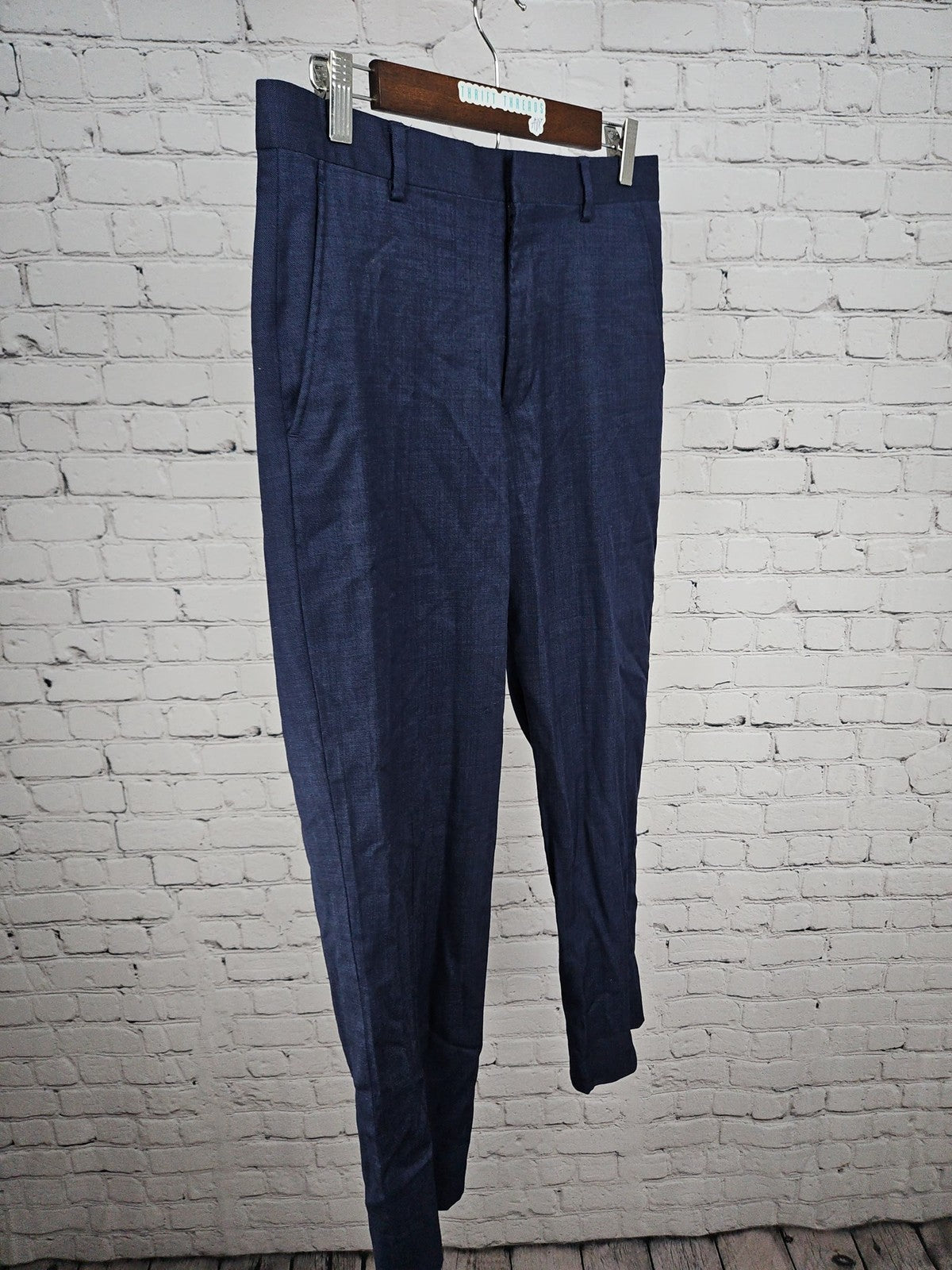 Jos A Bank 1905 Navy Wool Stretch Flat Front Dress Pants Men's 32R (32X27.5)