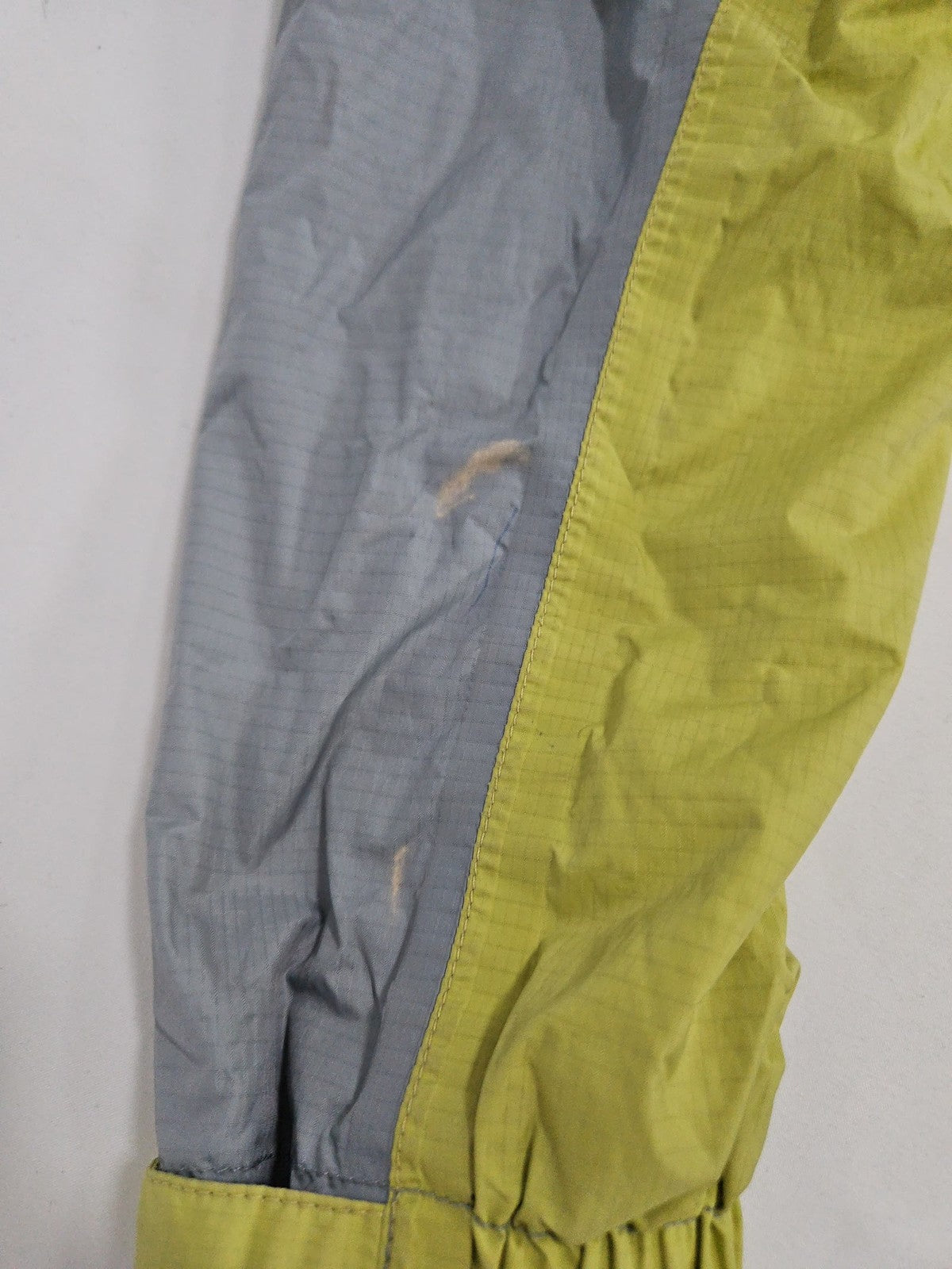 Marmot Lime Green Gray Colorblock Hooded Nylon Rain Jacket Women's S