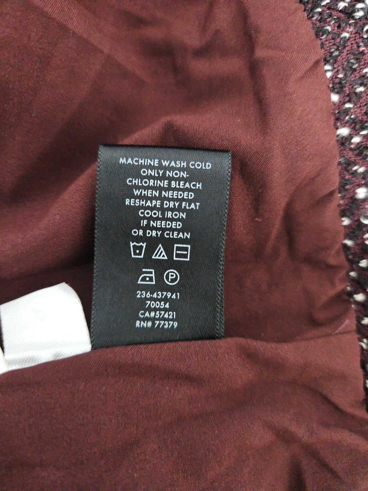 Ann Taylor Burgundy Tweed Herringbone Lined Pencil Skirt Women's 14