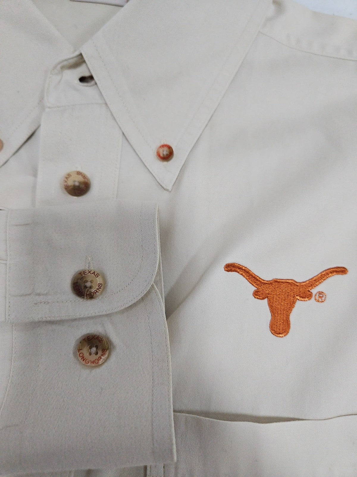 University Co-op Texas Longhorns Cream Button Down Long Sleeve Shirt XXL