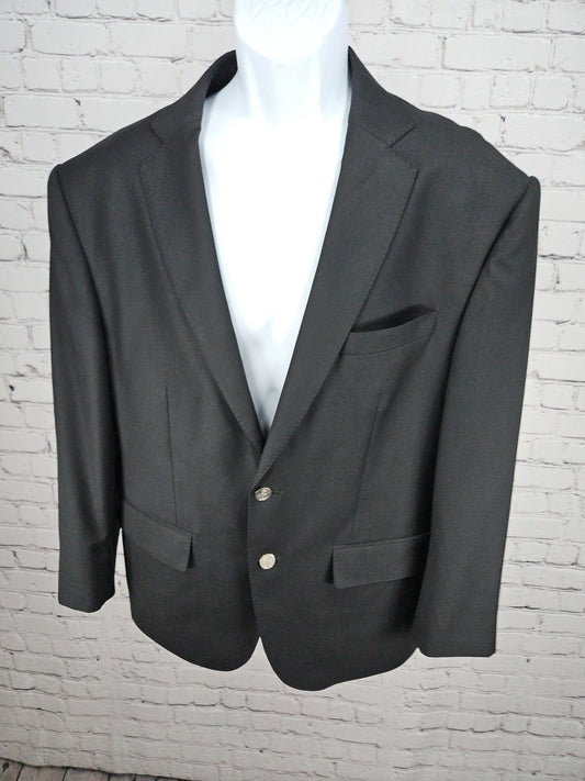 Ermenegildo Zegna Trofeo Black Wool 2 Button Blazer Sport Coat 45R