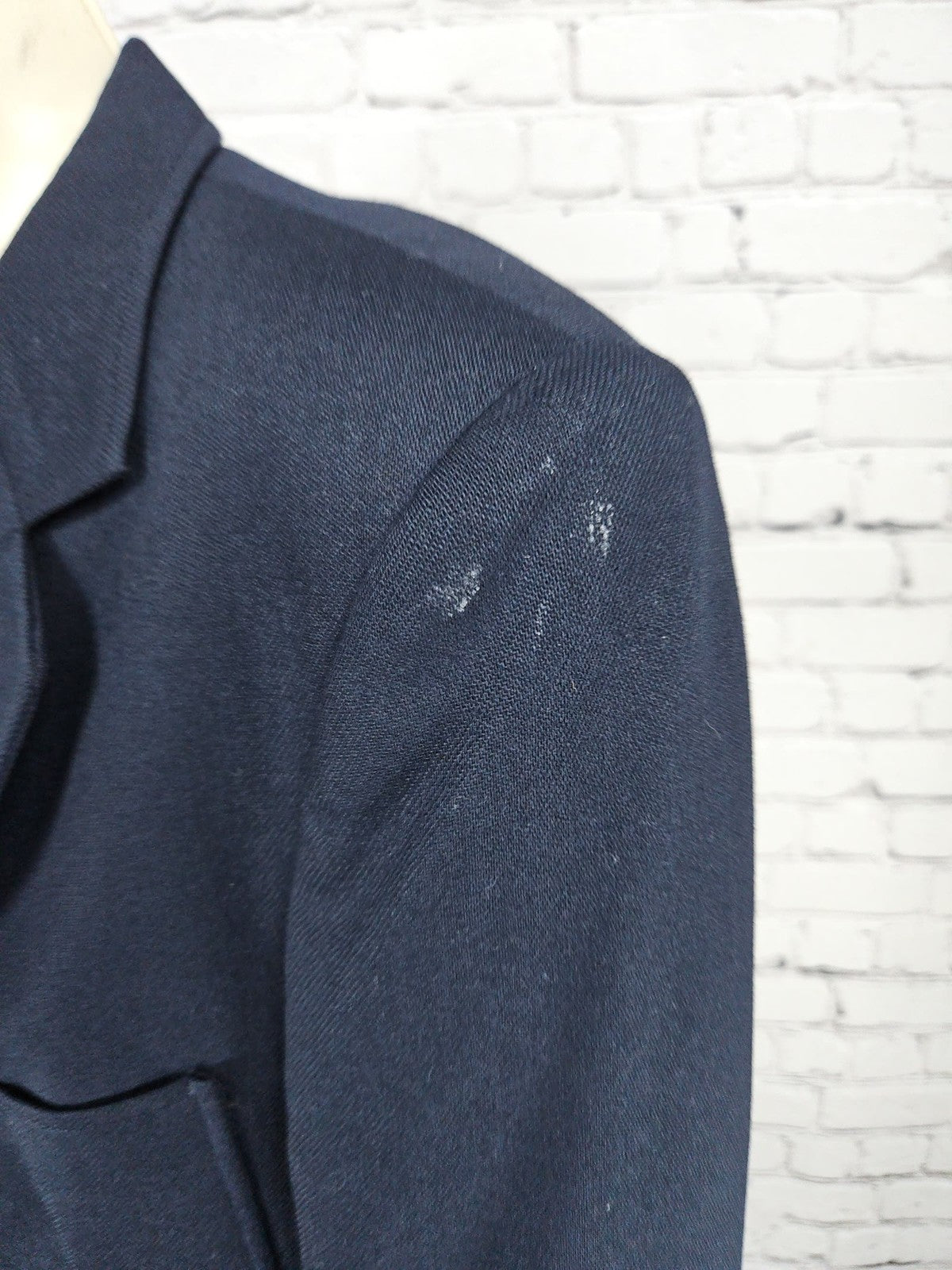 VTG Roots Women's Navy 100% Wool Gold 2 Button Patch Pocket Notch Blazer M