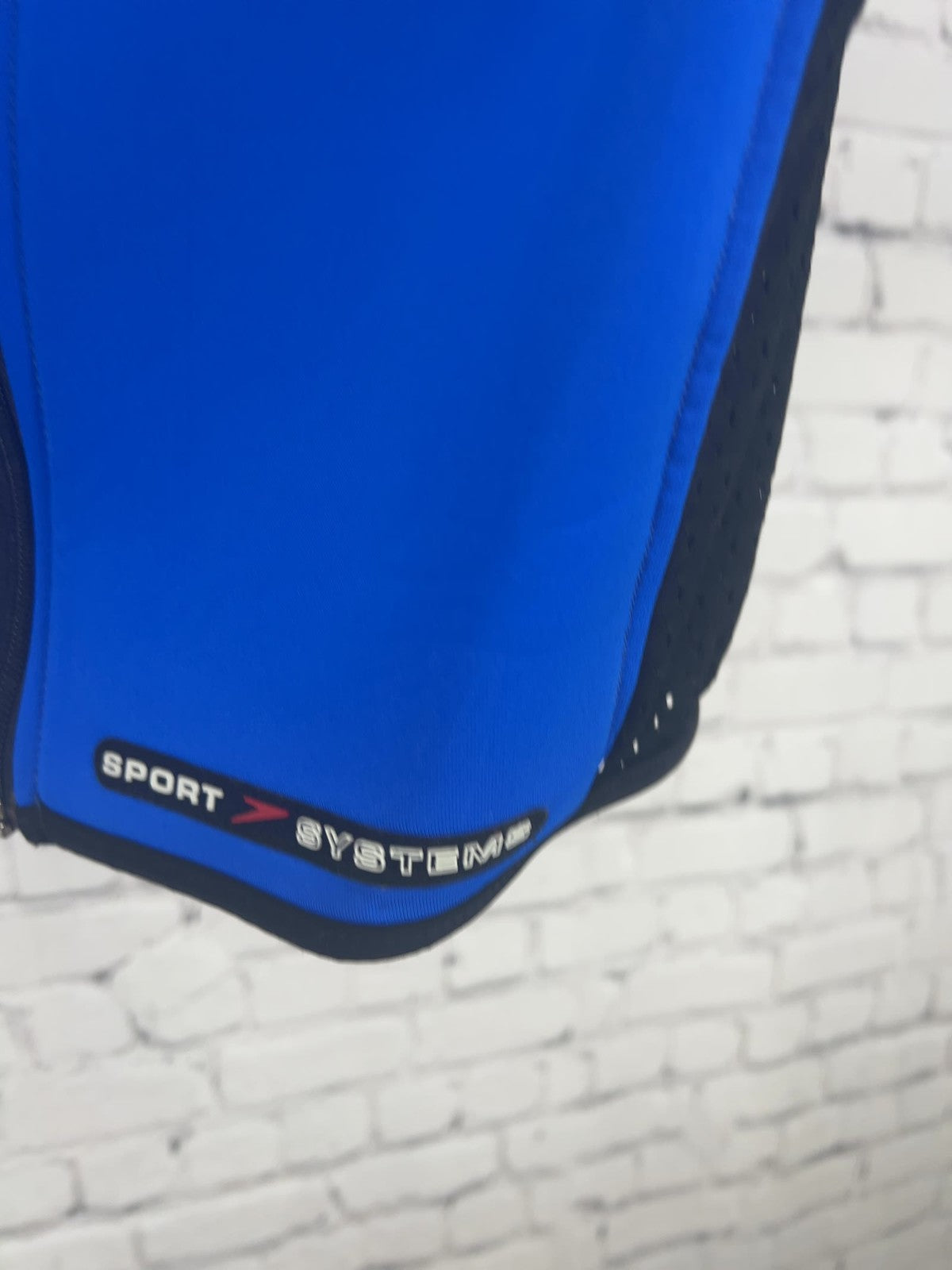VTG Speedo Sport Systems Blue Full Zip Mesh Panel Sleeveless Swim Top Kids 10