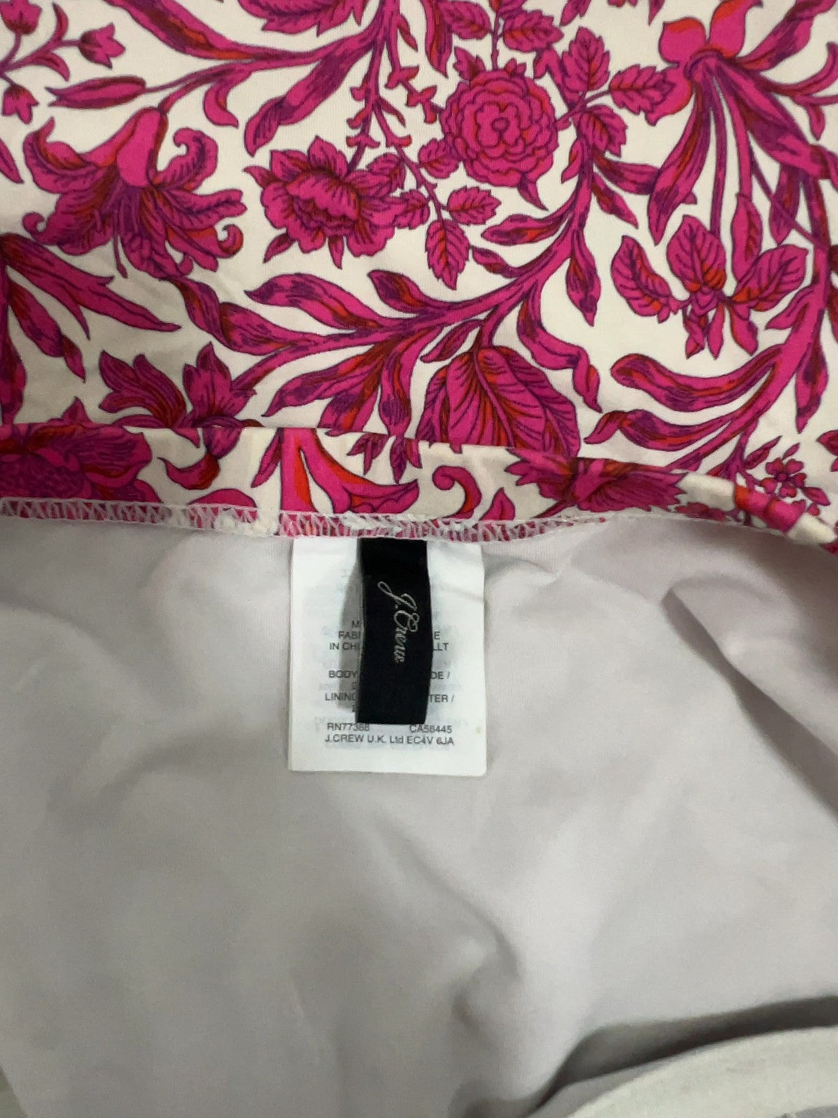 J.Crew Pink Floral Ruffle Strapless Underwire One Piece Swimsuit 10