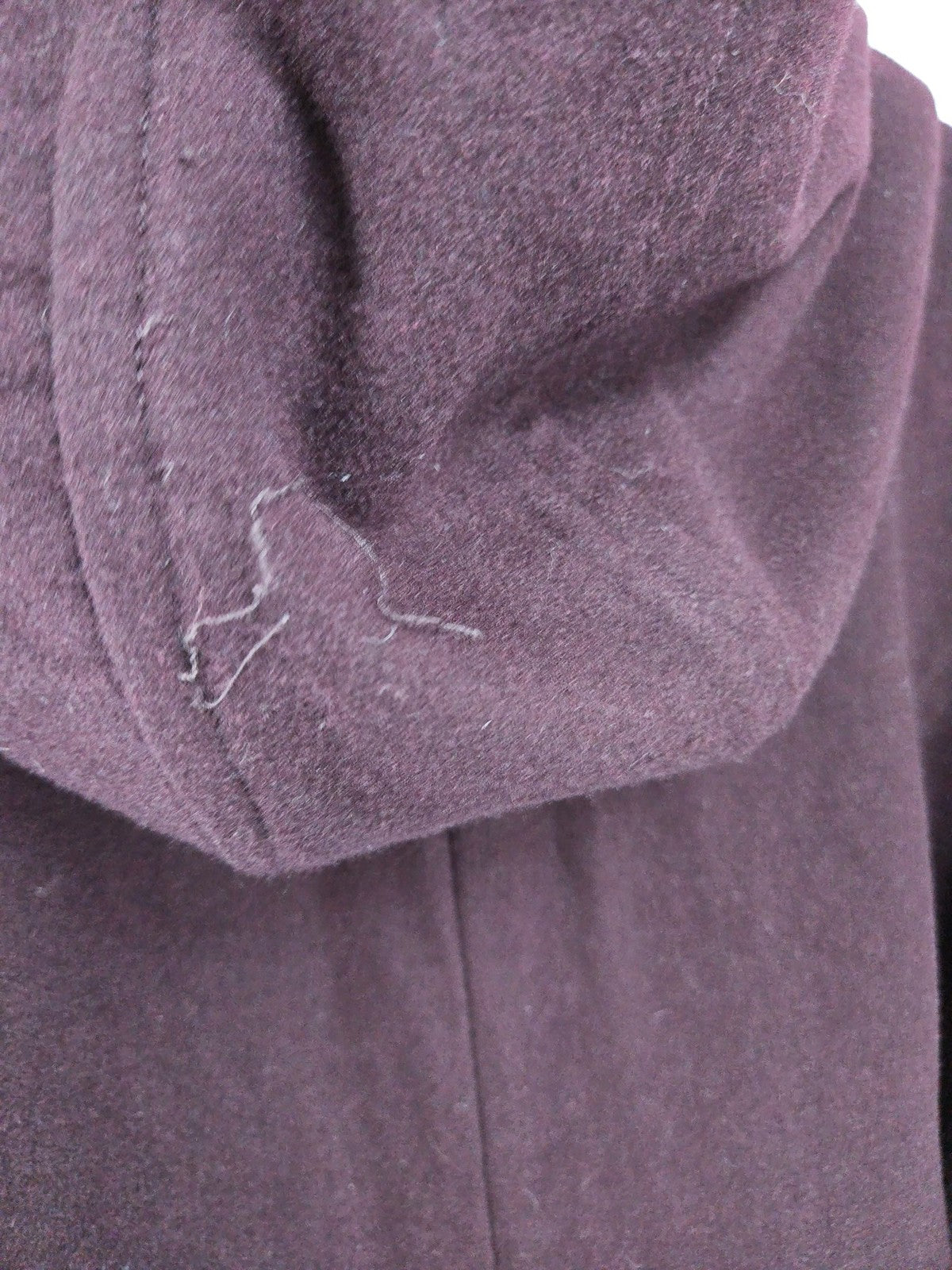 London Fog Burgundy Wool Blend Hooded Button Front Walker Coat Women's XXL